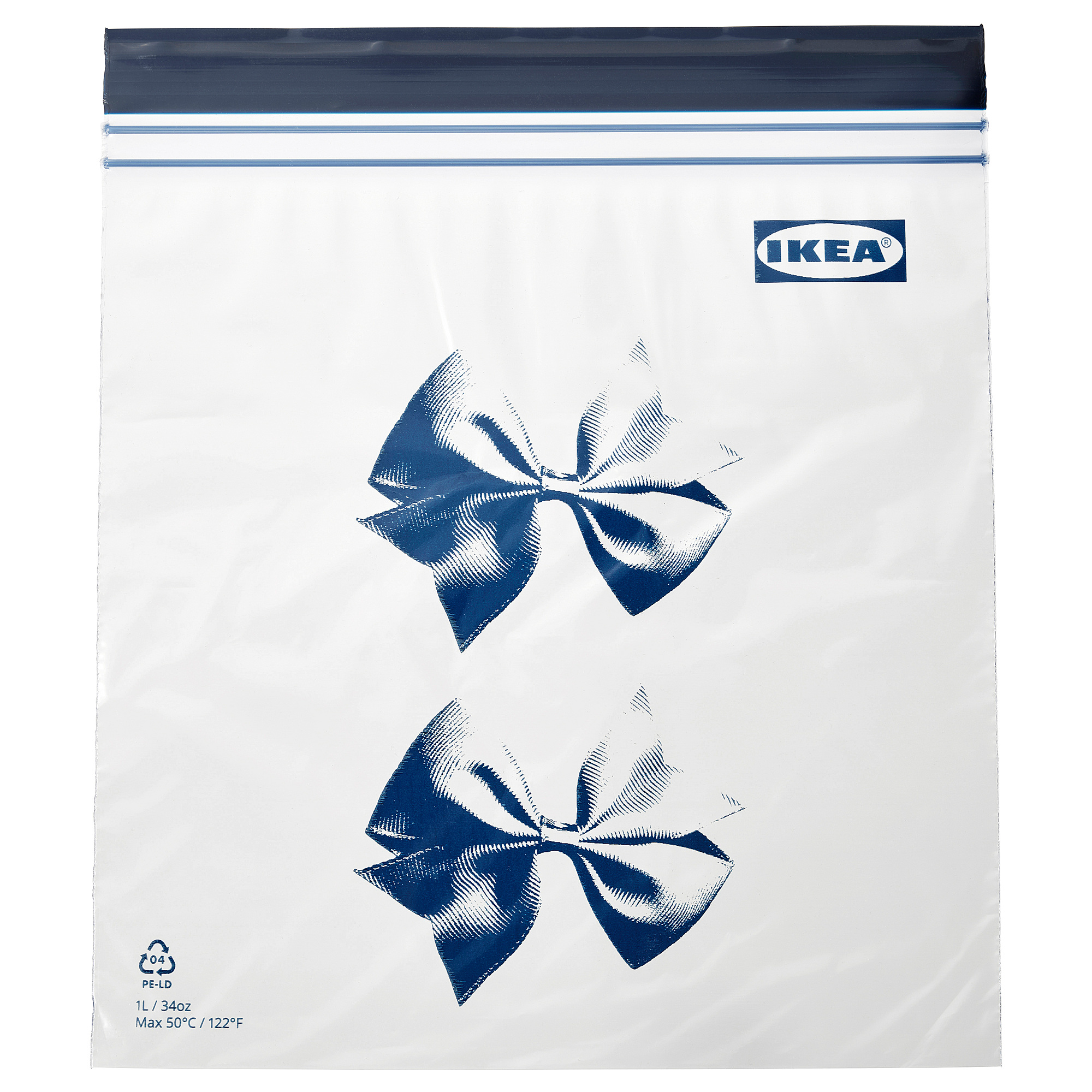 ISTAD IKEA ИСТАД Пакет закрывающийся, с рисунком/синий, 1 л, 25 шт  (ТОВАР ВЫШЕЛ ИЗ АССОРТИМЕНТА)