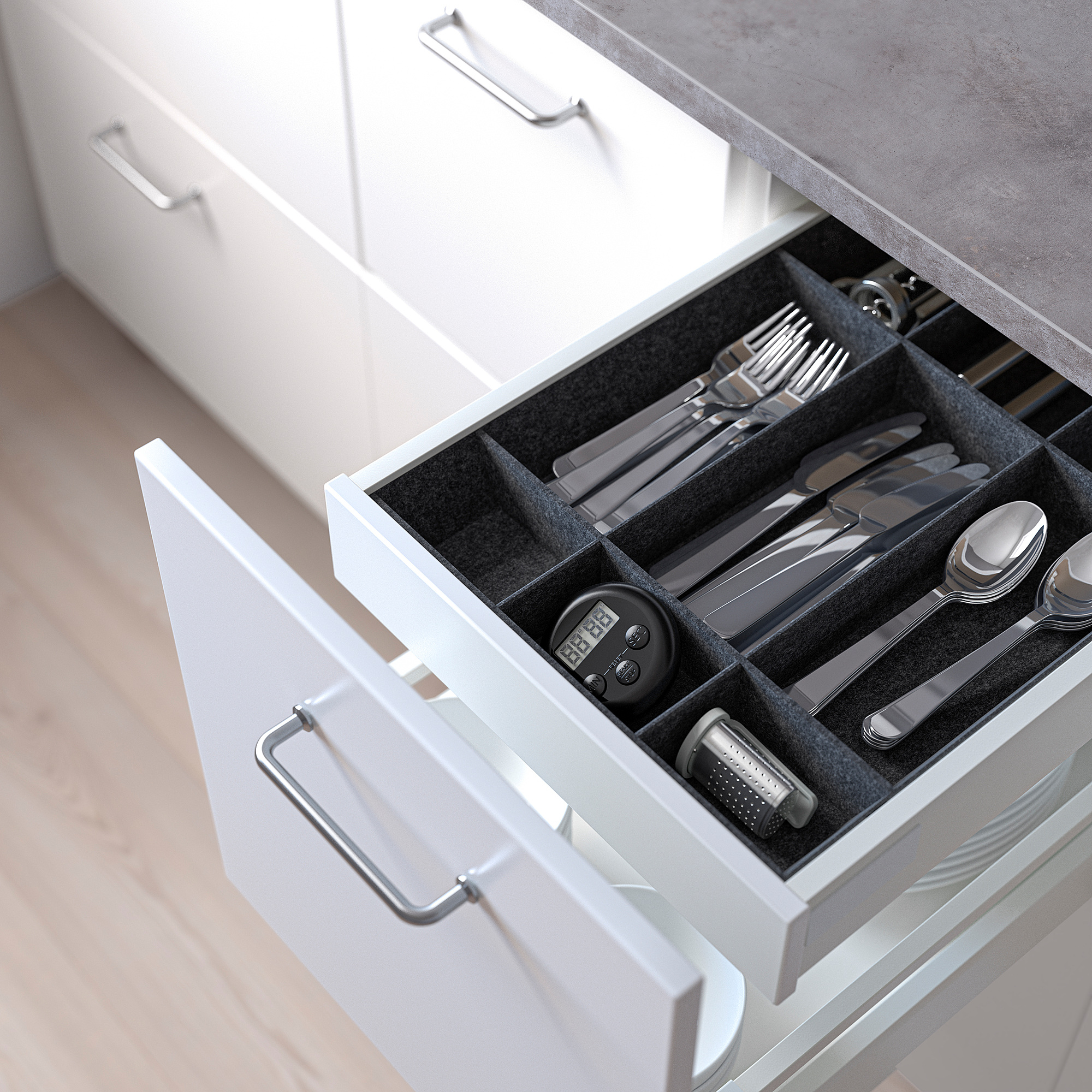 UPPDATERA IKEA Регулируемый разделитель для ящика, 40 см, серый