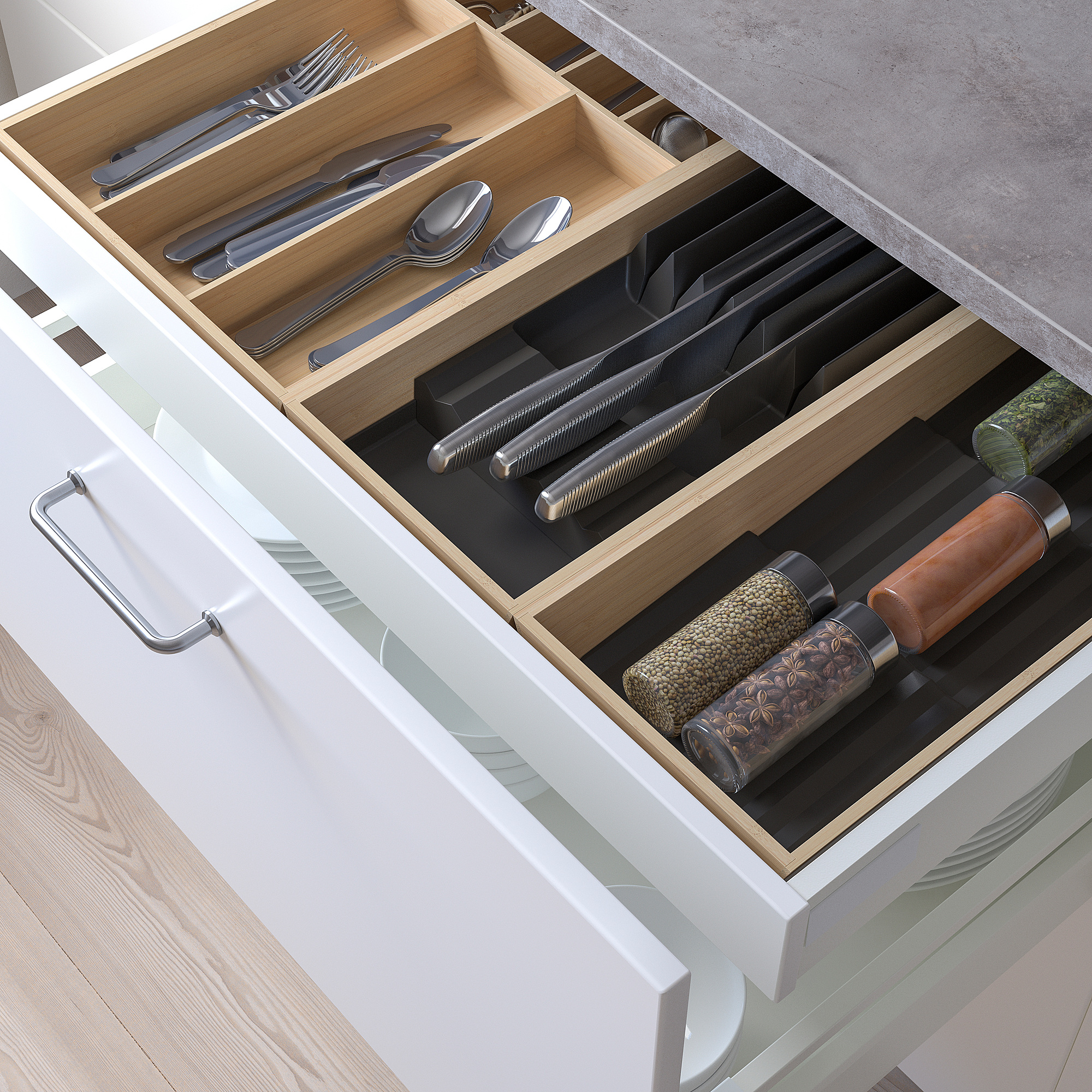 UPPDATERA IKEA Лоток для столовых приборов, 72x50 см, бамбук/лоток для ножей/полка для специй