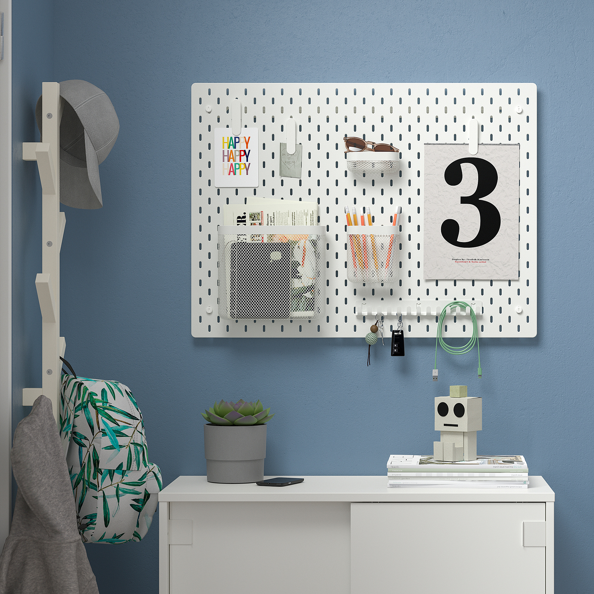 SKADIS IKEA СКОДИС Настенная панель, белый, 76x56 см