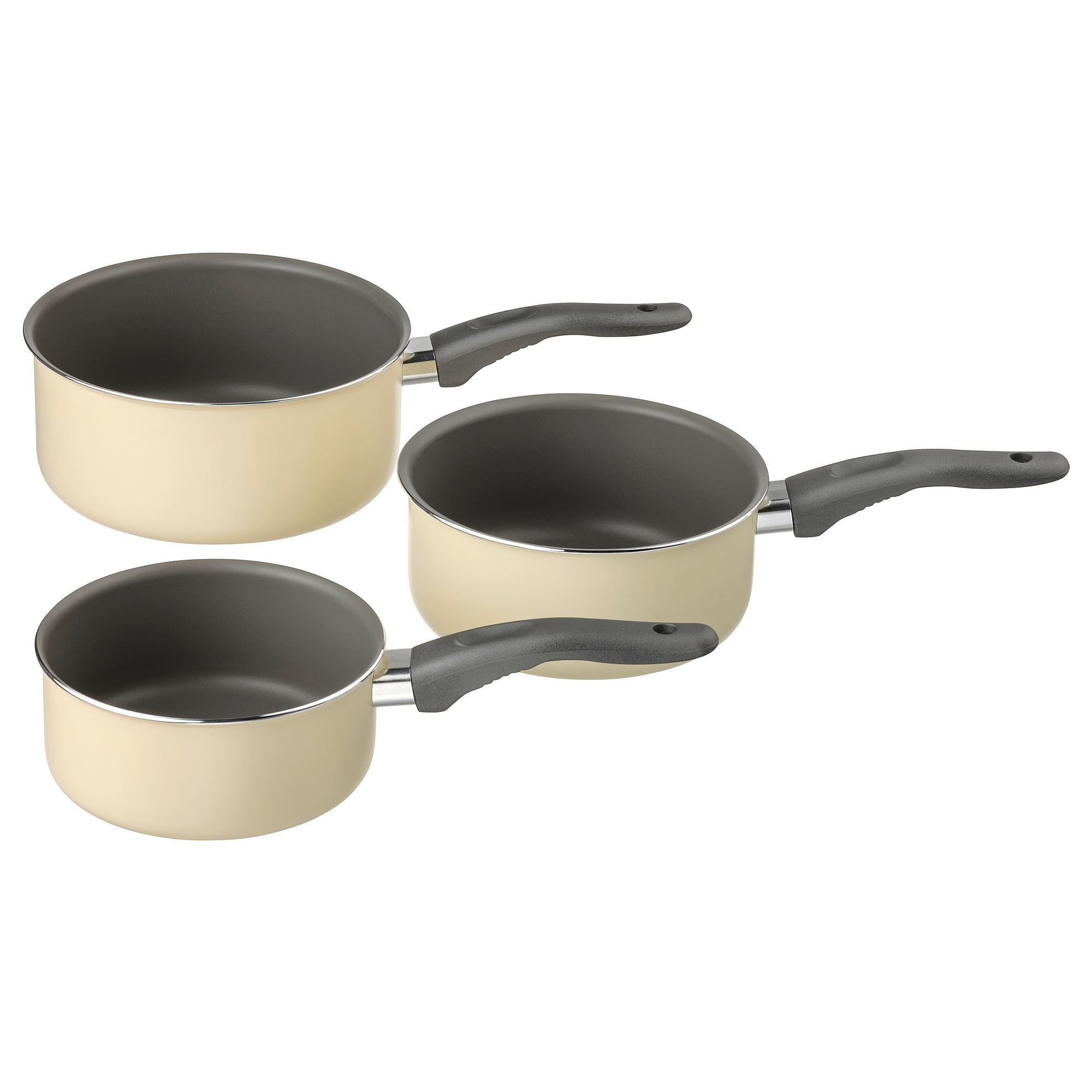 KAVALKAD IKEA Набор ковшей,3 штуки, teflon®, бежевый  (ТОВАР ВЫШЕЛ ИЗ АССОРТИМЕНТА)