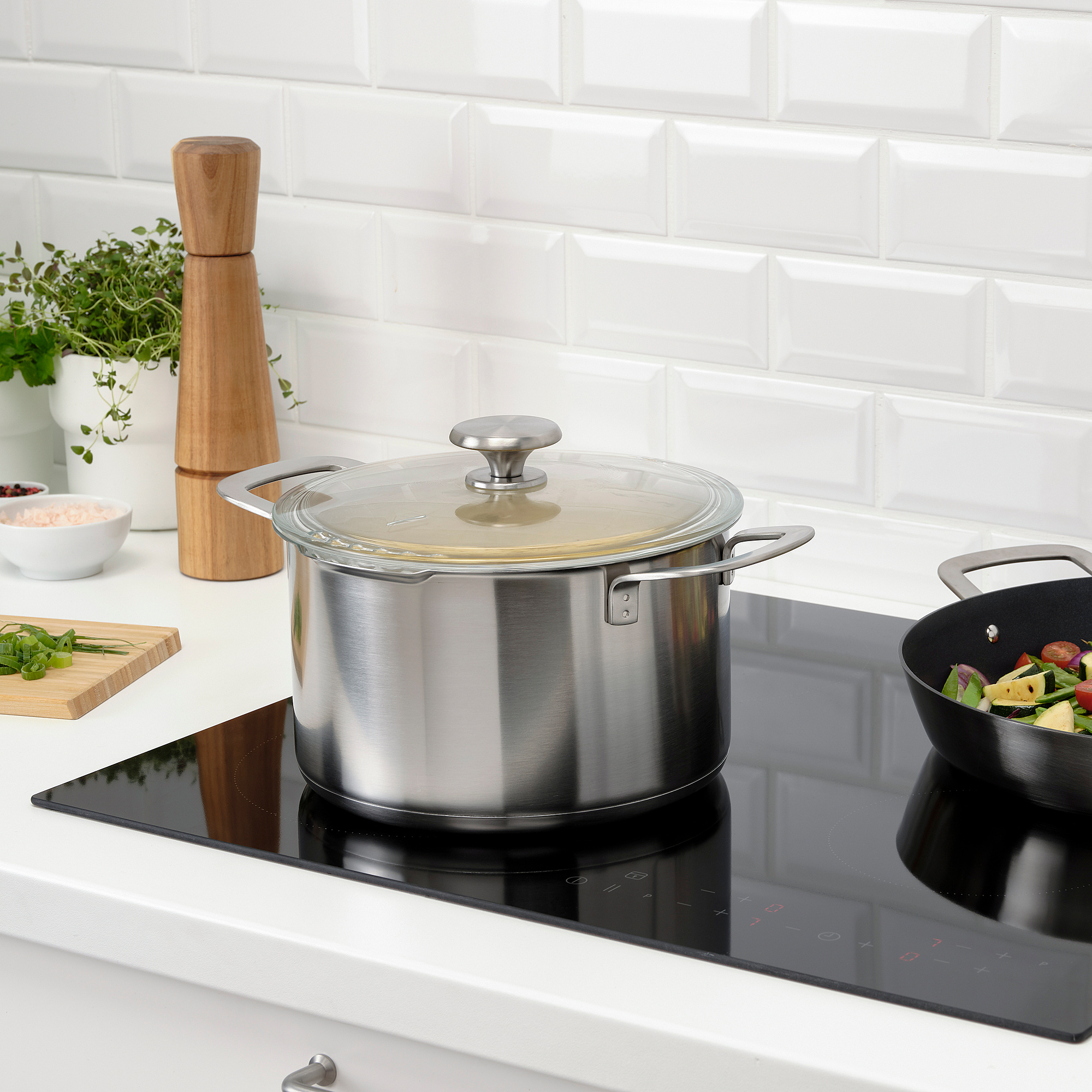 HEMKOMST IKEA Кастрюля с крышкой, 5 л, нержавеющая сталь