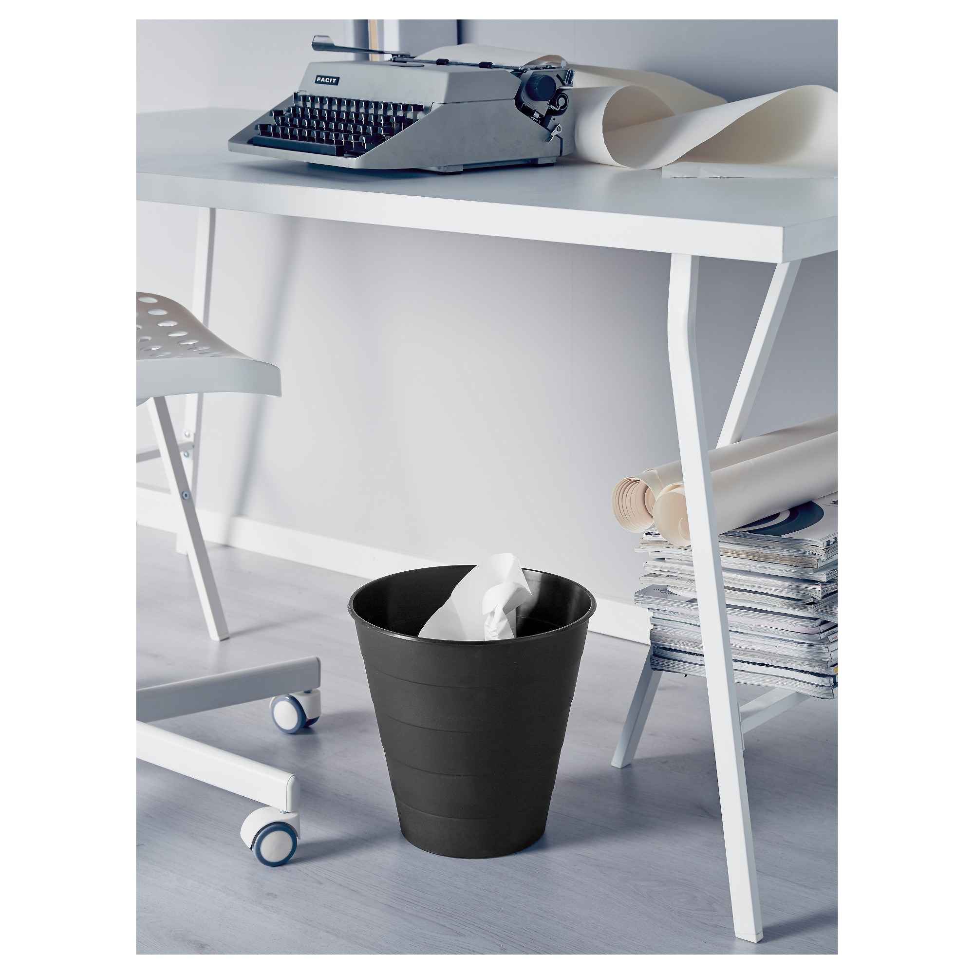 FNISS IKEA Мусорное ведро, 10 л, чёрный