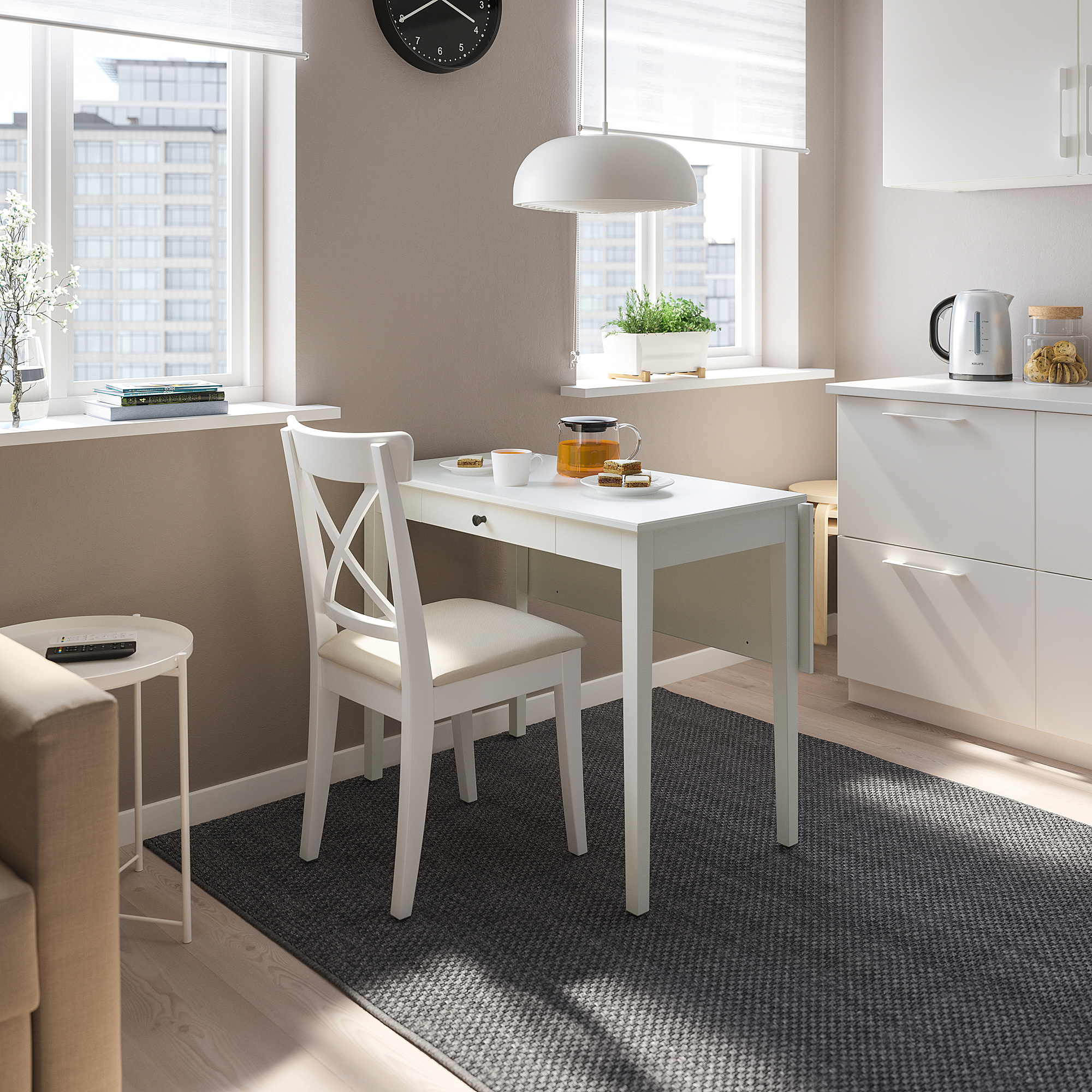 IDANAS IKEA Стол с откидной полой, 51/86x96 см, белый