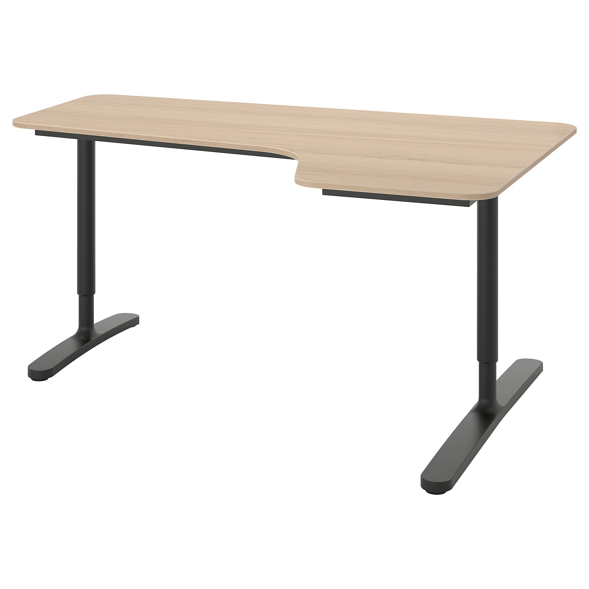 BEKANT IKEA Стол, дуб/чёрный, правый, 160x110 cm  (ТОВАР ВЫШЕЛ ИЗ АССОРТИМЕНТА)