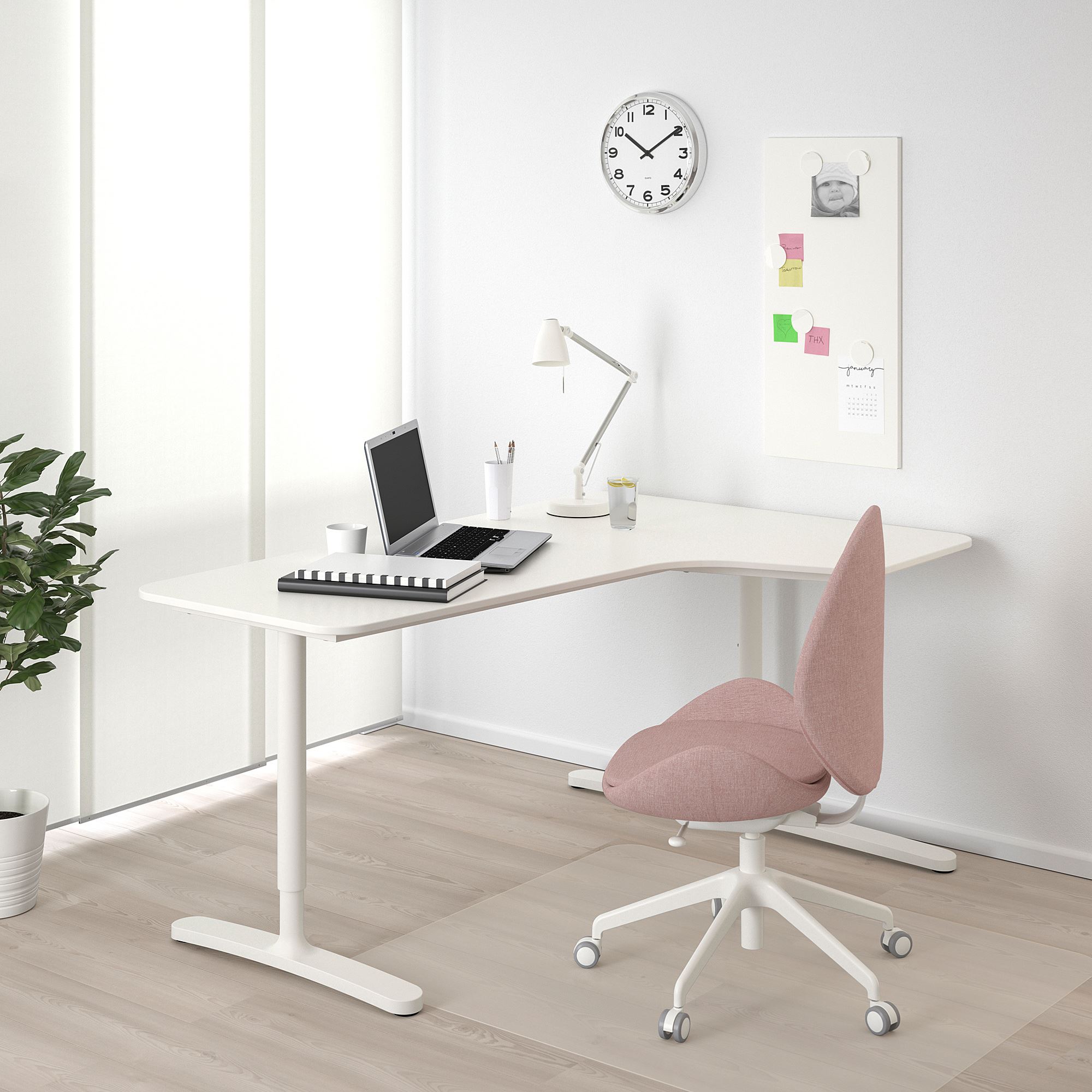 BEKANT IKEA Стол, белый, правый, 160x110 cm  (ТОВАР ВЫШЕЛ ИЗ АССОРТИМЕНТА)
