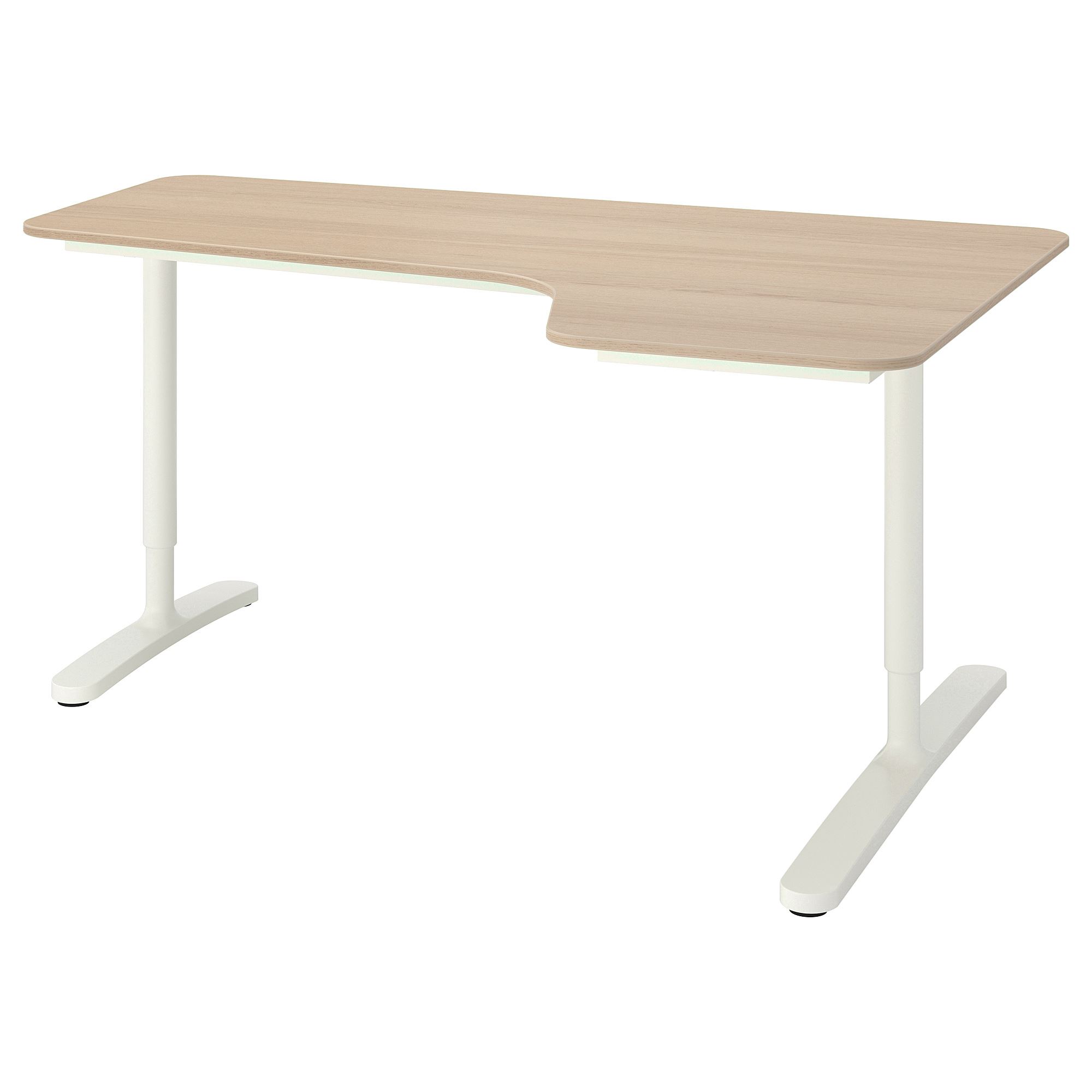BEKANT IKEA Стол, дуб/белый, правый, 160x110 cm  (ТОВАР ВЫШЕЛ ИЗ АССОРТИМЕНТА)