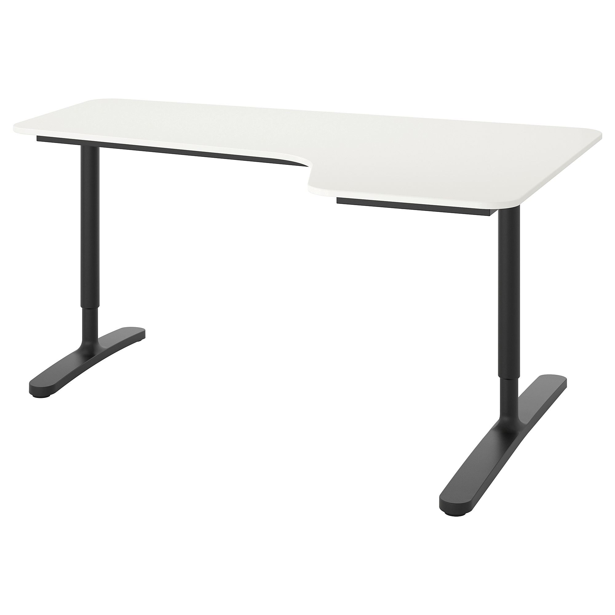 BEKANT IKEA Стол, белый/чёрный, правый, 160x110 cm  (ТОВАР ВЫШЕЛ ИЗ АССОРТИМЕНТА)