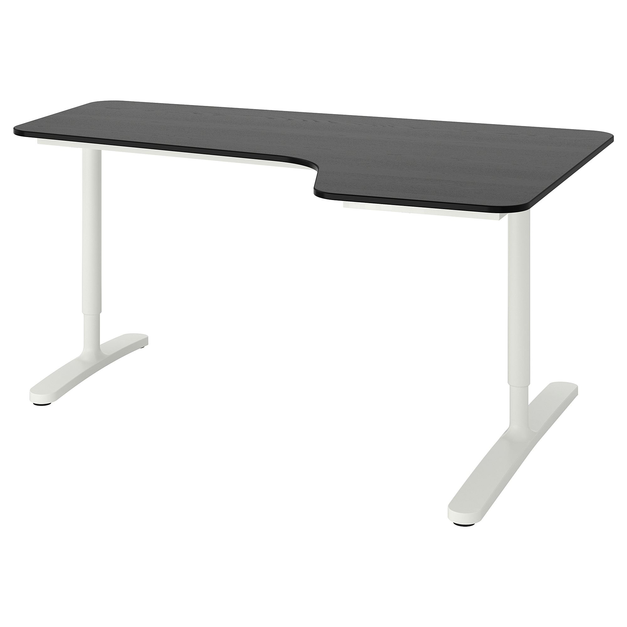 BEKANT IKEA Стол, чёрный/белый, правый, 160x110 cm  (ТОВАР ВЫШЕЛ ИЗ АССОРТИМЕНТА)