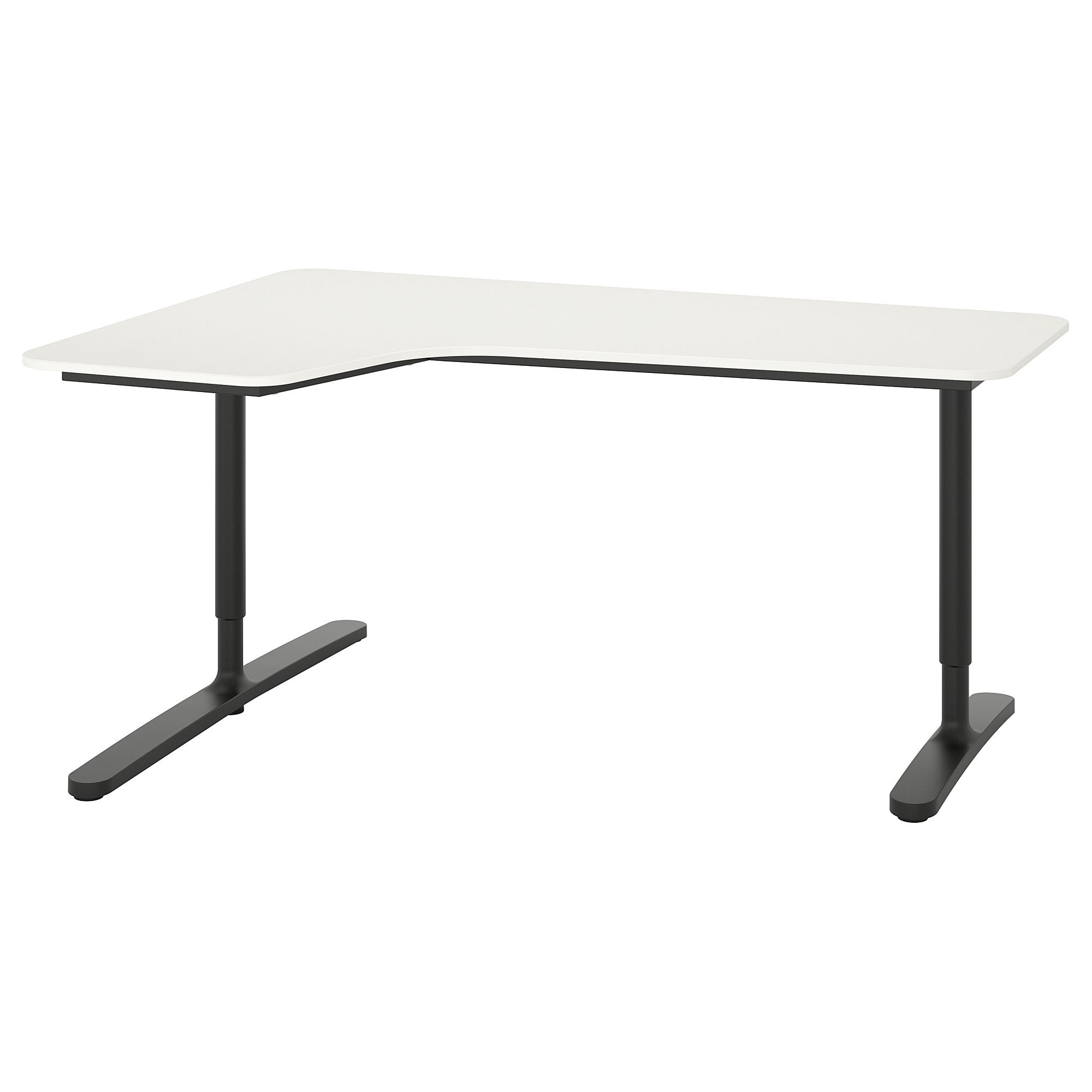 BEKANT IKEA Стол, белый/чёрный, левый, 160x110 cm  (ТОВАР ВЫШЕЛ ИЗ АССОРТИМЕНТА)