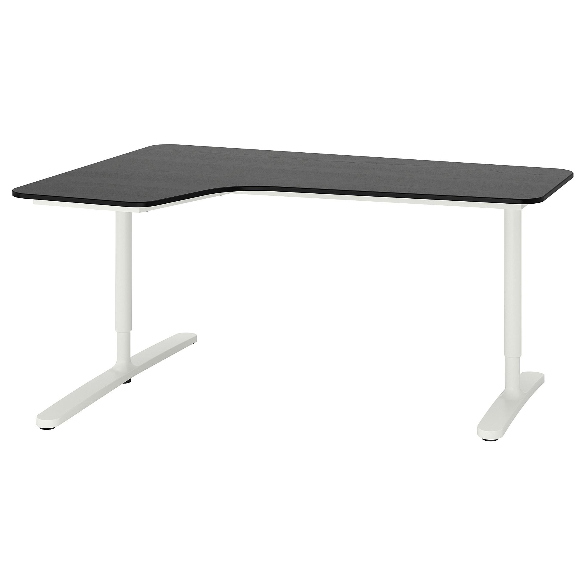 BEKANT IKEA Стол, чёрный/белый, левый, 160x110 cm  (ТОВАР ВЫШЕЛ ИЗ АССОРТИМЕНТА)