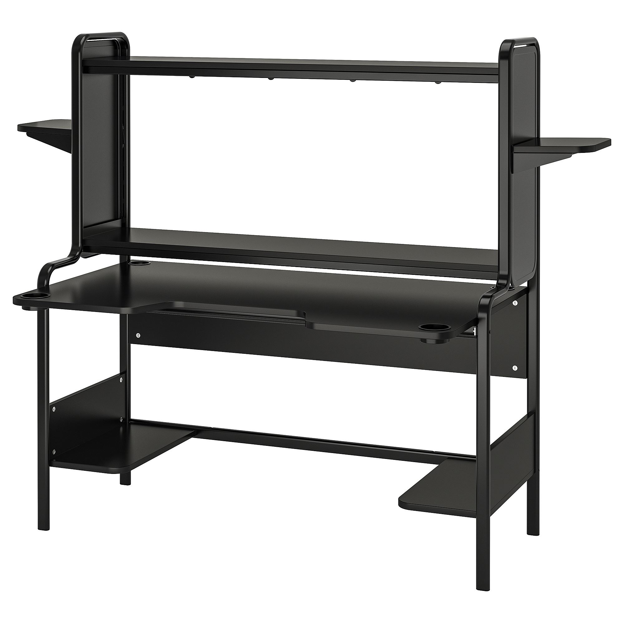 FRDDE IKEA Геймерский стол, 185/140x74x146 см, чёрный