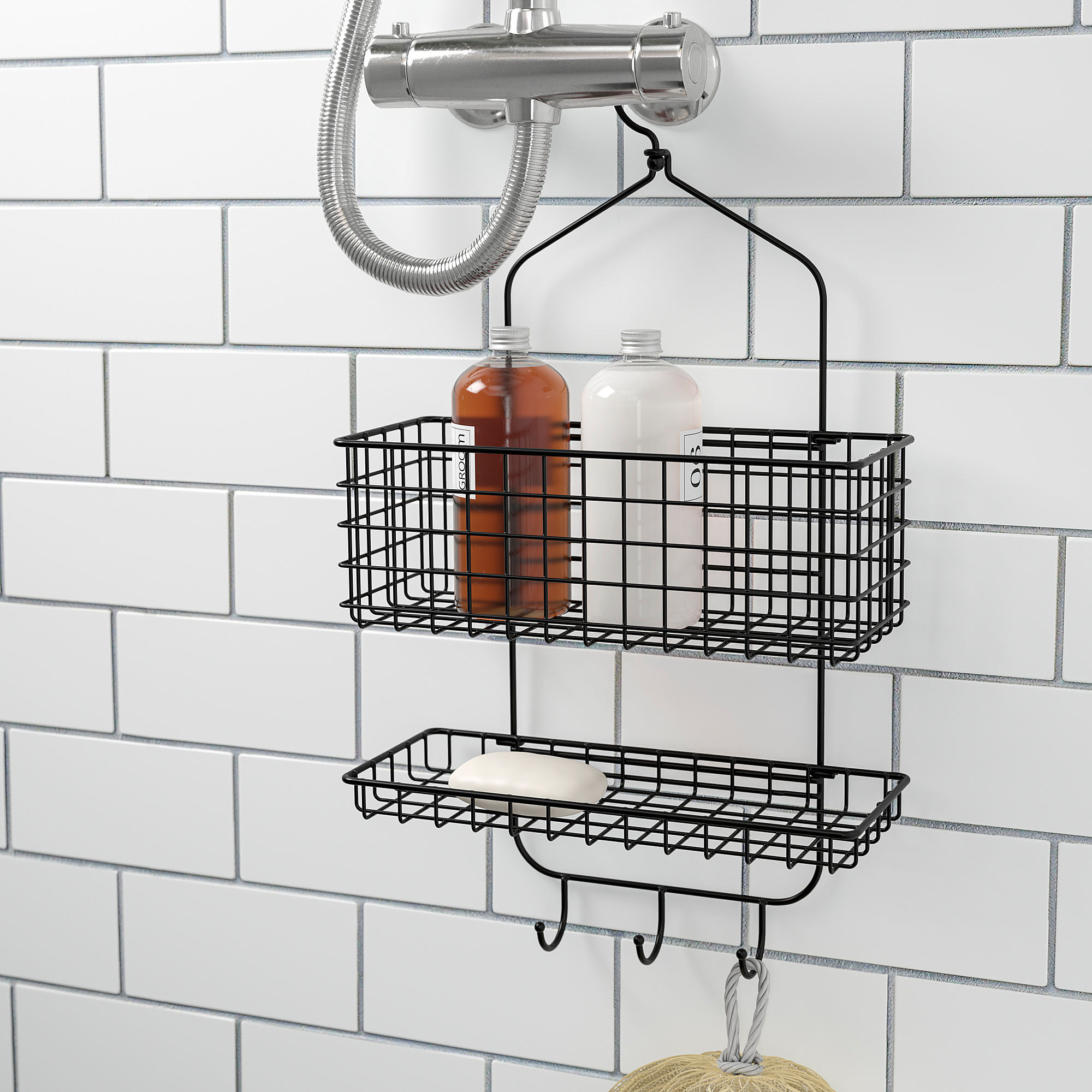 BLECKSJON IKEA Корзина подвесная для душа, 31x56 см, черный