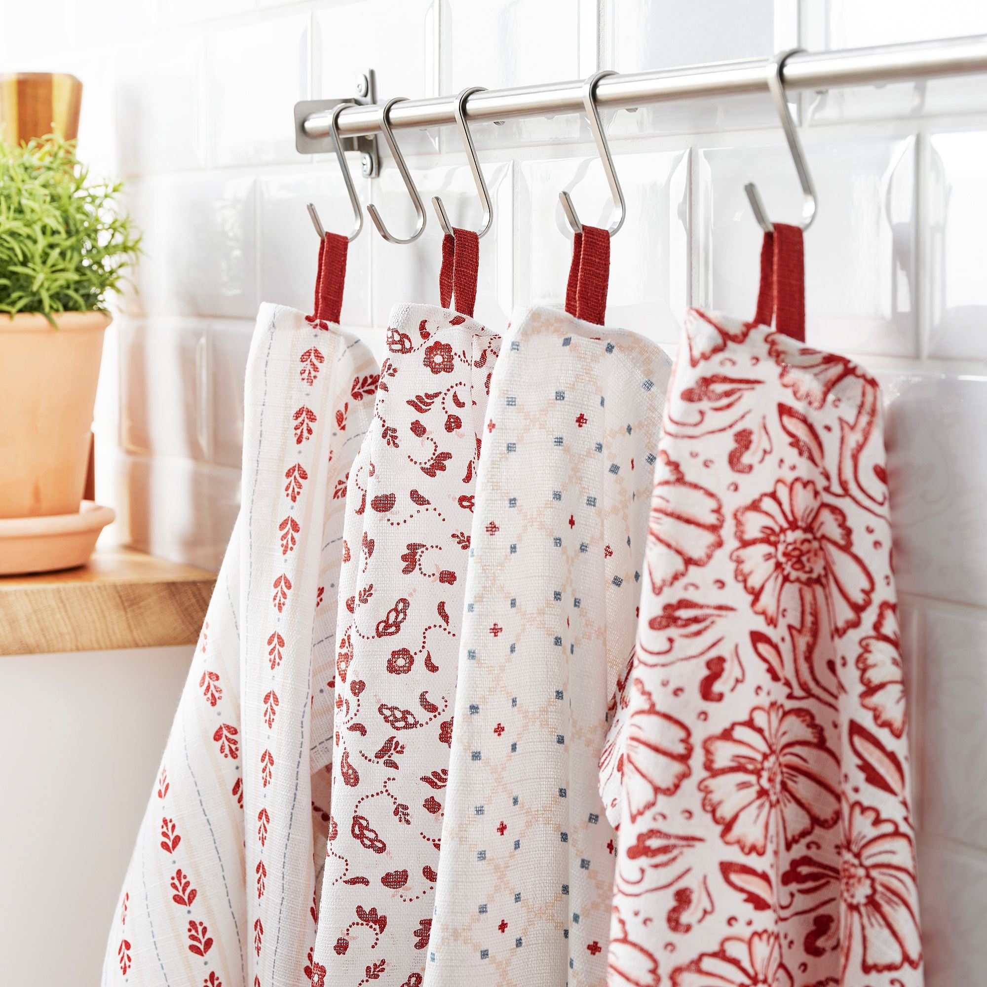 INAMARIA IKEA Полотенце кухонное, белый/красный, 45x60 см (ТОВАР ВЫШЕЛ ИЗ АССОРТИМЕНТА)