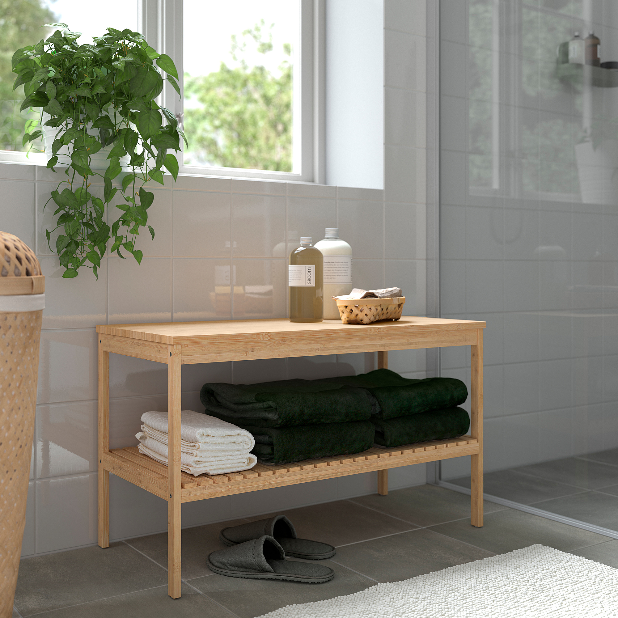 RAGRUND IKEA Скамья, 77x37 см, бамбук