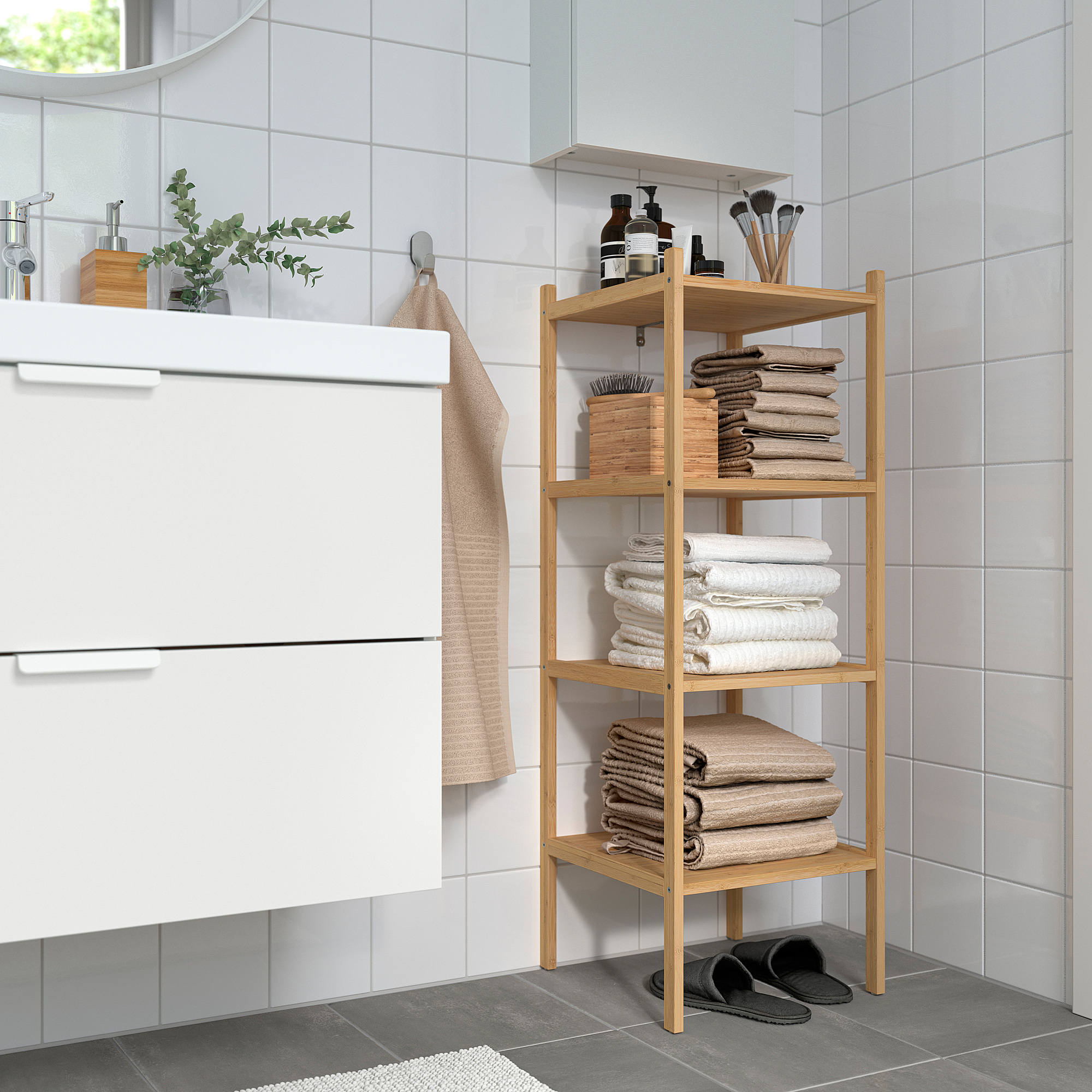 RAGRUND IKEA Стеллаж, 37x37x104 см, бамбук