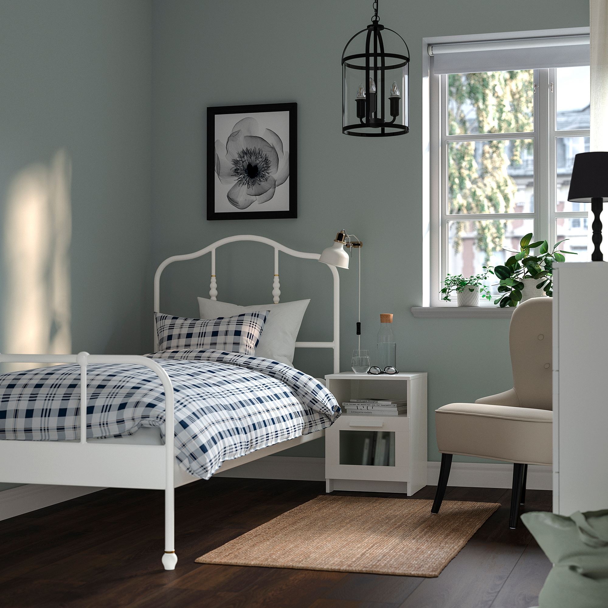 SAGSTUA/LUROY IKEA Каркас кровати, белый 90x200 см  (ТОВАР ВЫШЕЛ ИЗ АССОРТИМЕНТА)