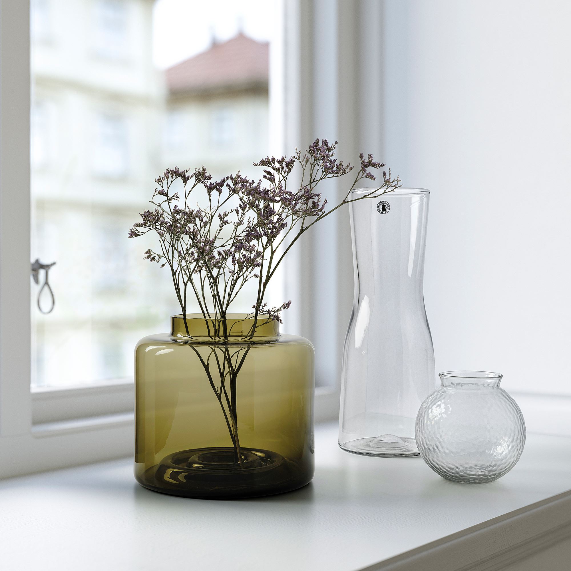 KONSTFULL IKEA Ваза, зелено-коричневый, 16 см