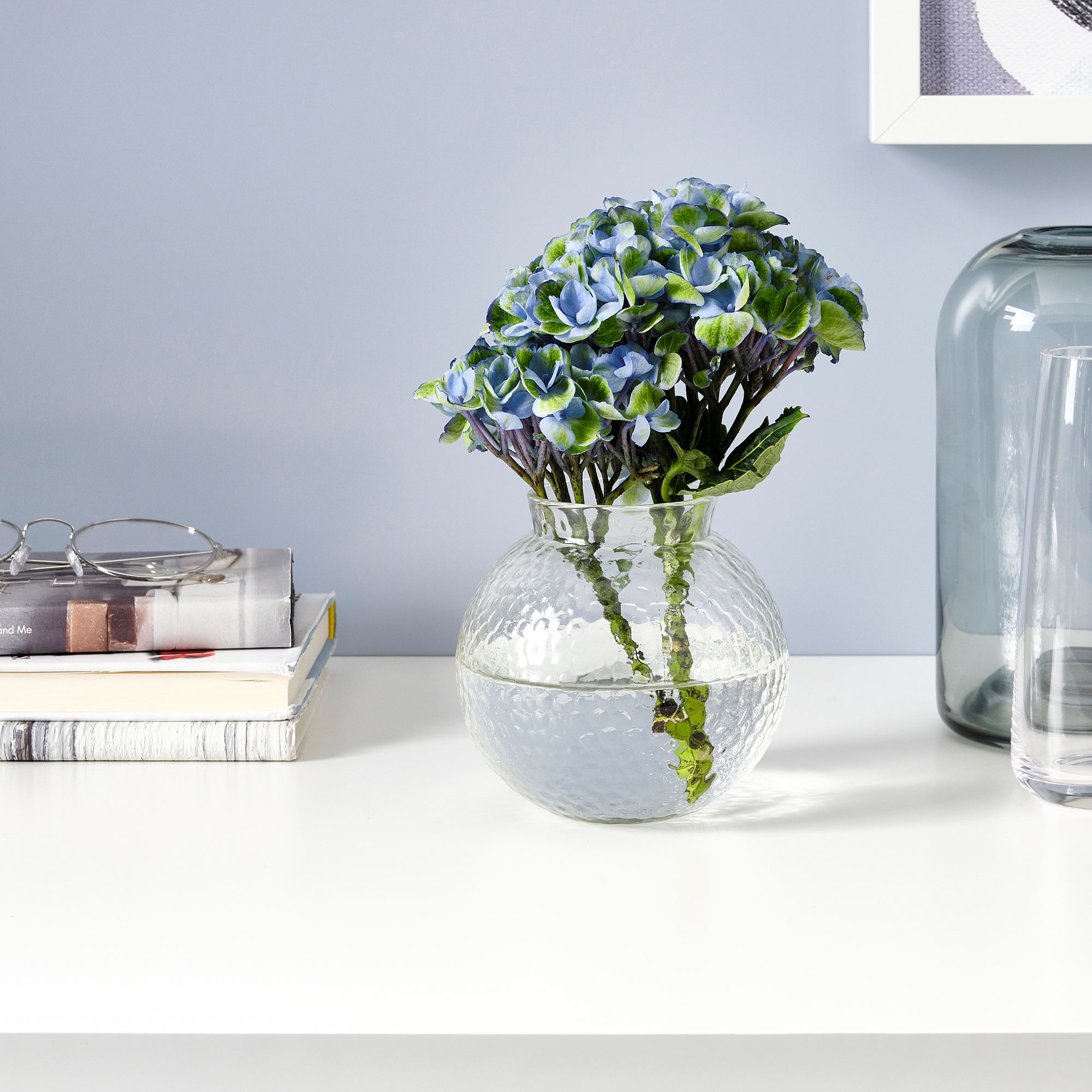 KONSTFULL IKEA Ваза, прозрачное стекло/с рисунком, 10 см
