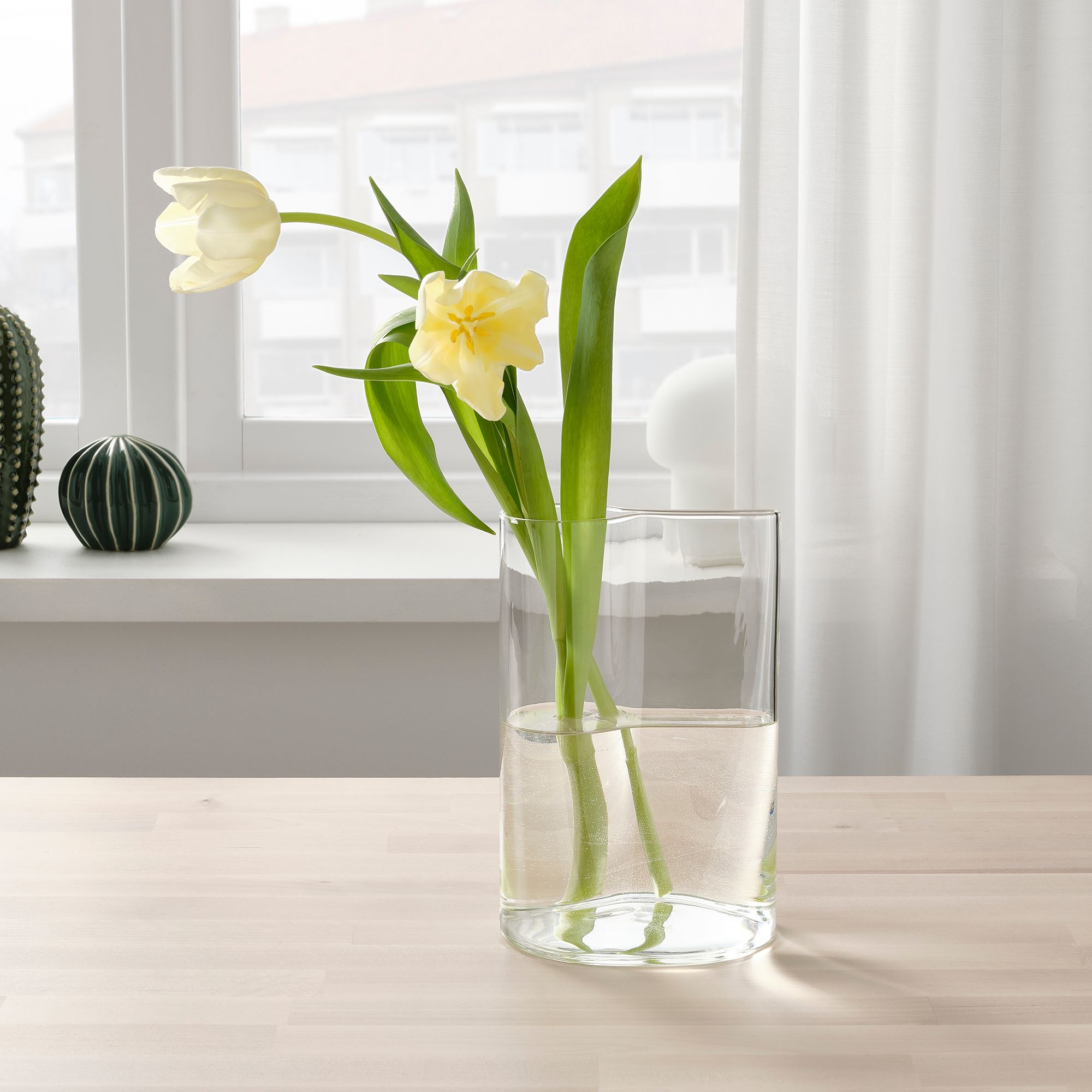 CHILIFRUKT IKEA Ваза/лейка, прозрачное стекло, 21 см  (ТОВАР ВЫШЕЛ ИЗ АССОРТИМЕНТА)