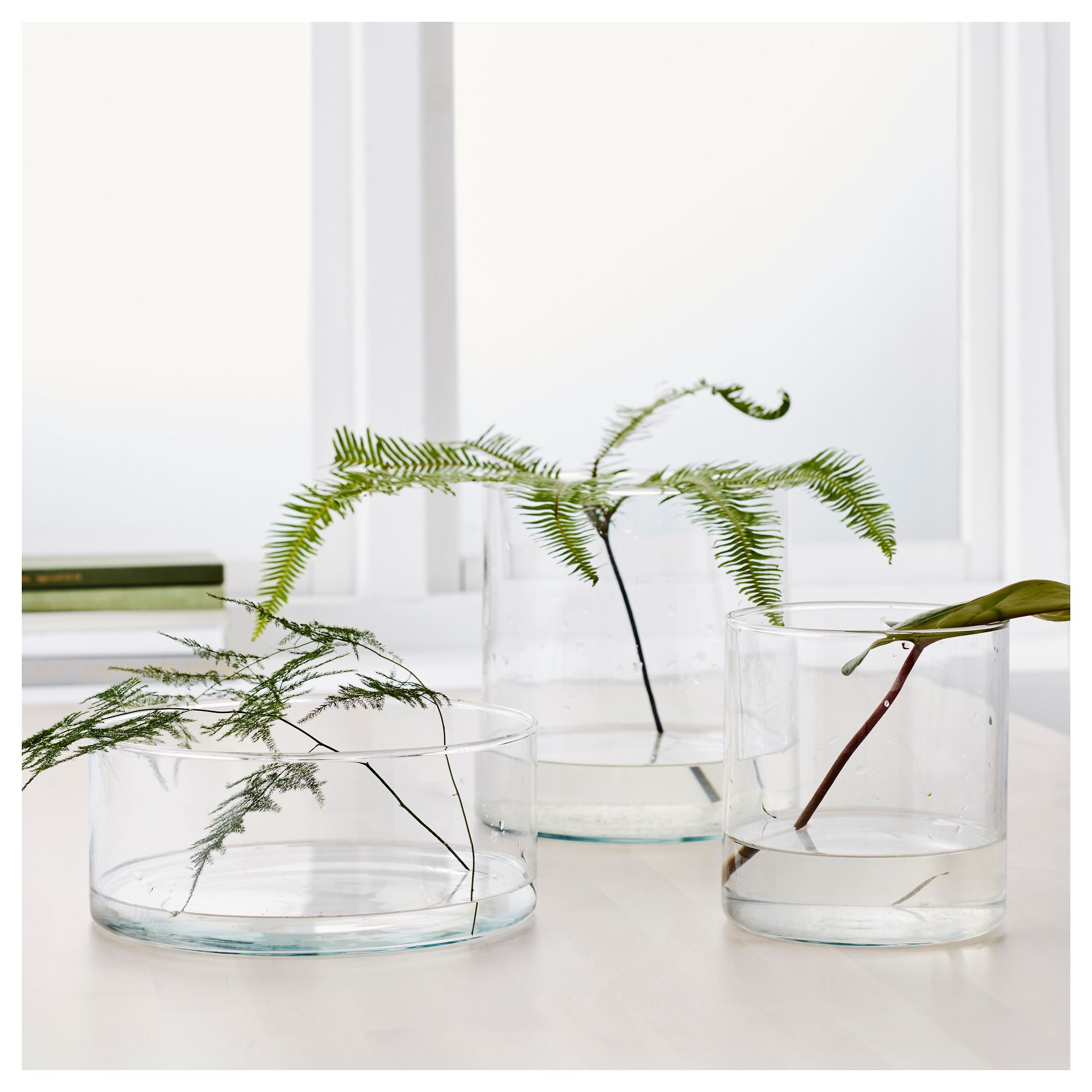 CYLINDER IKEA Ваза/миска, 3 шт, прозрачное стекло