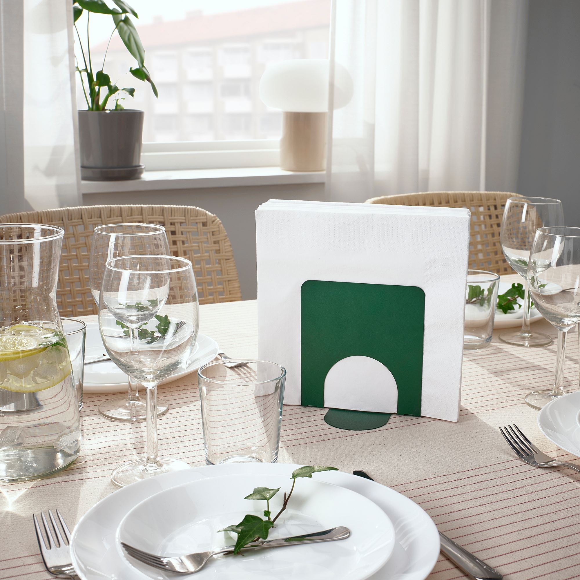 SKOGSROR IKEA Салфетница, темно-зеленый, 13x12 см