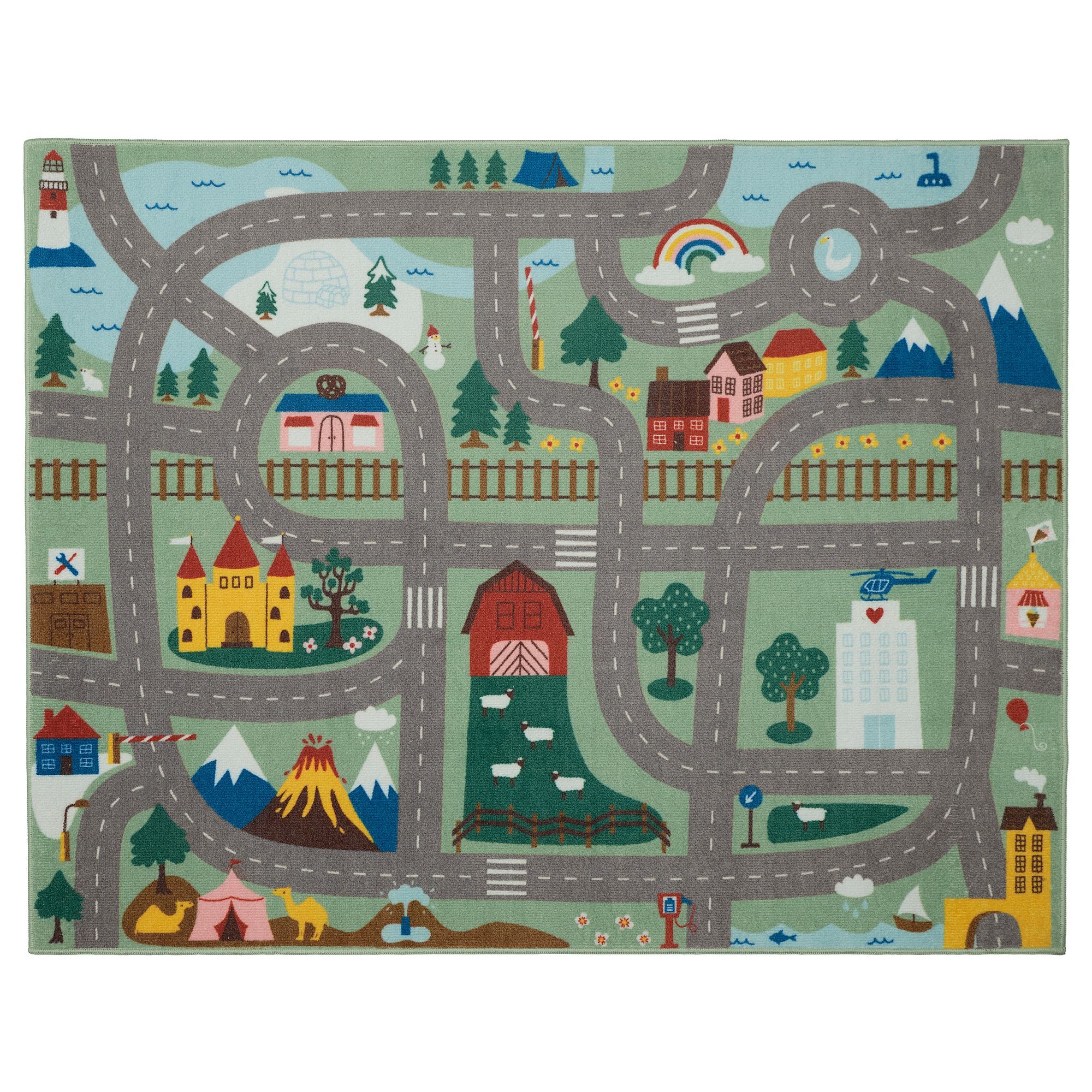 VALLABY IKEA Ковер, зеленый, 100x133 см