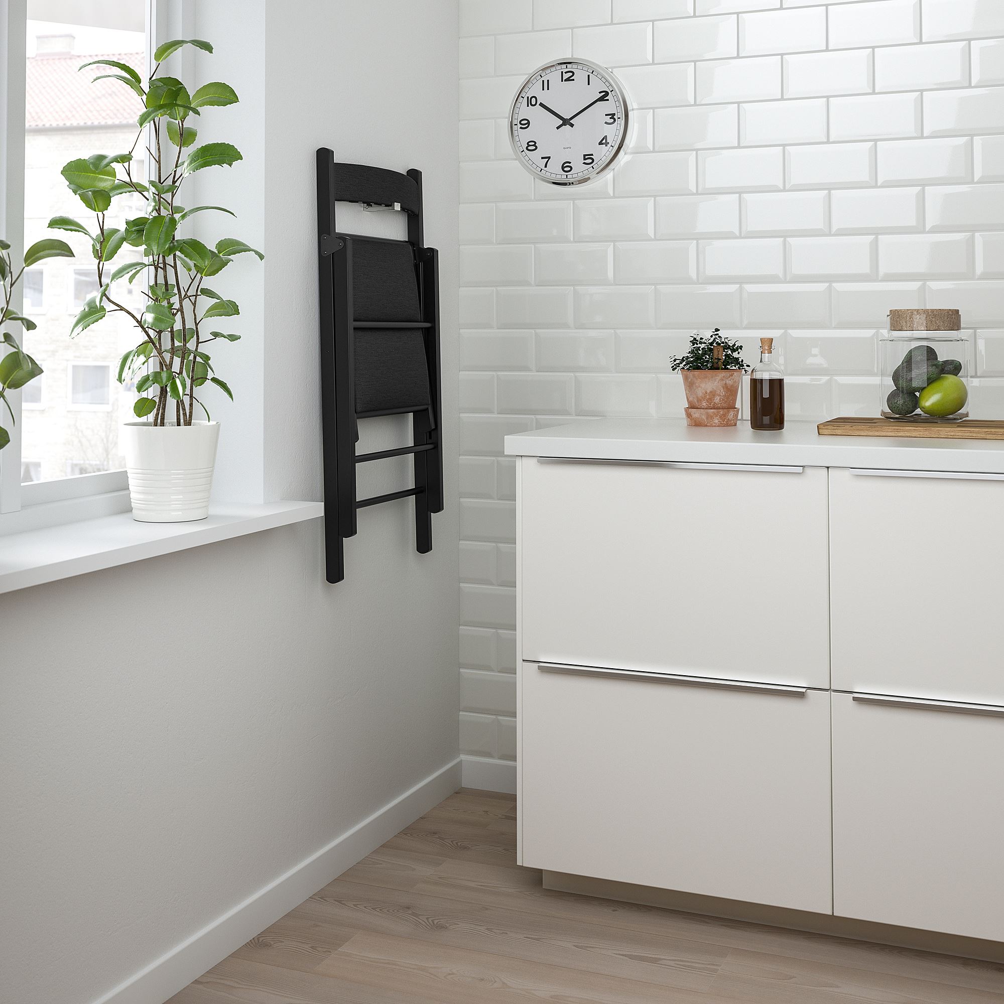 FROSVI IKEA Стул складной, черный/кnisa темно-серый