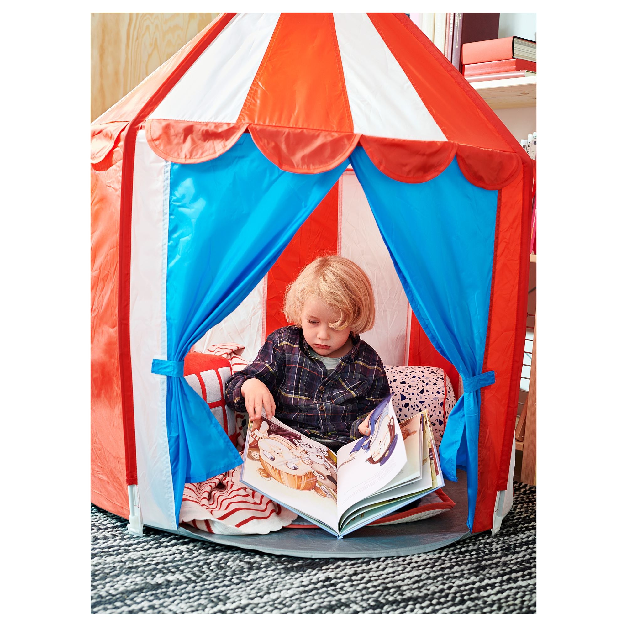CIRKUSTALT IKEA Палатка, красный/белый, 100 см