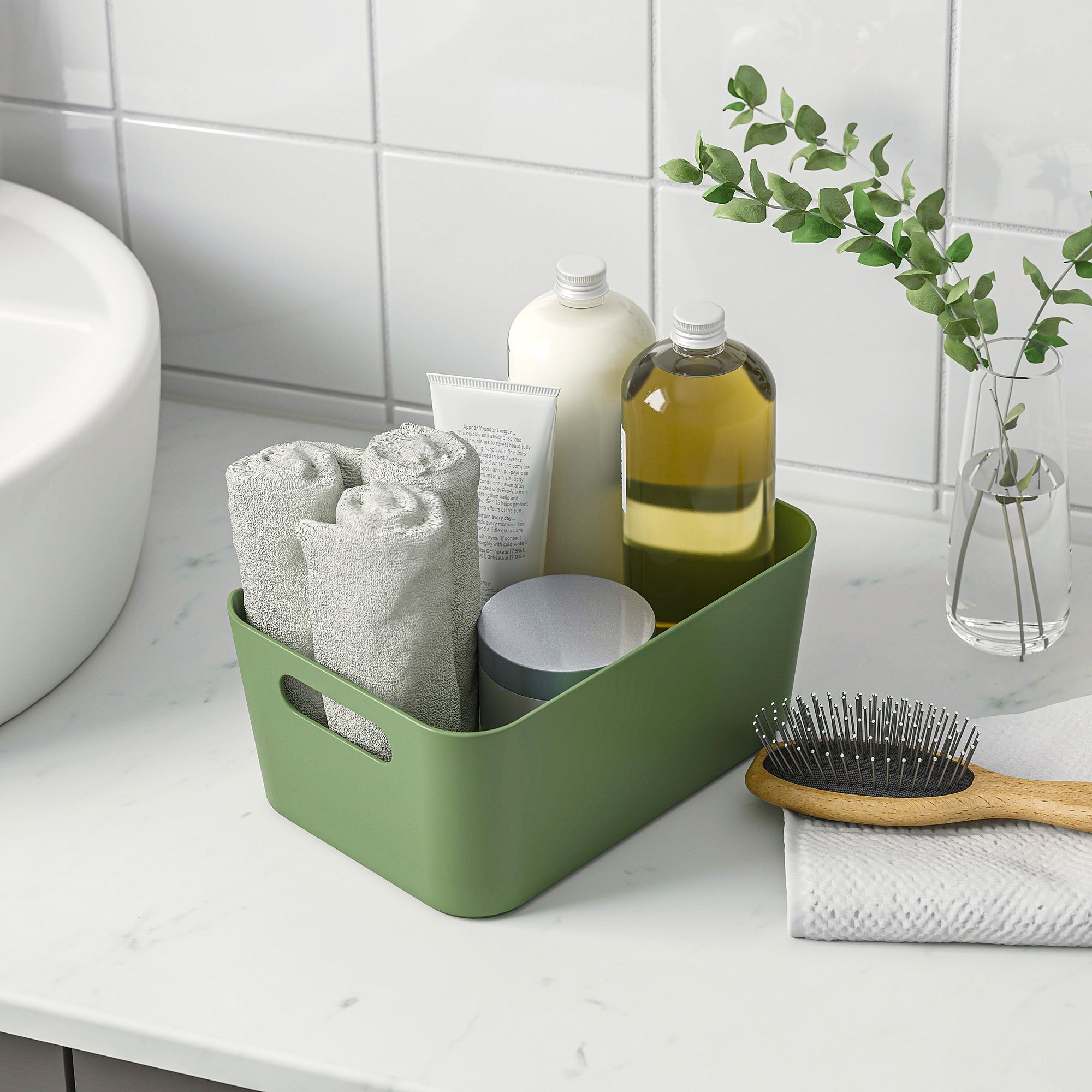 UPPDATERA IKEA Контейнер, зеленый, 24x17 см