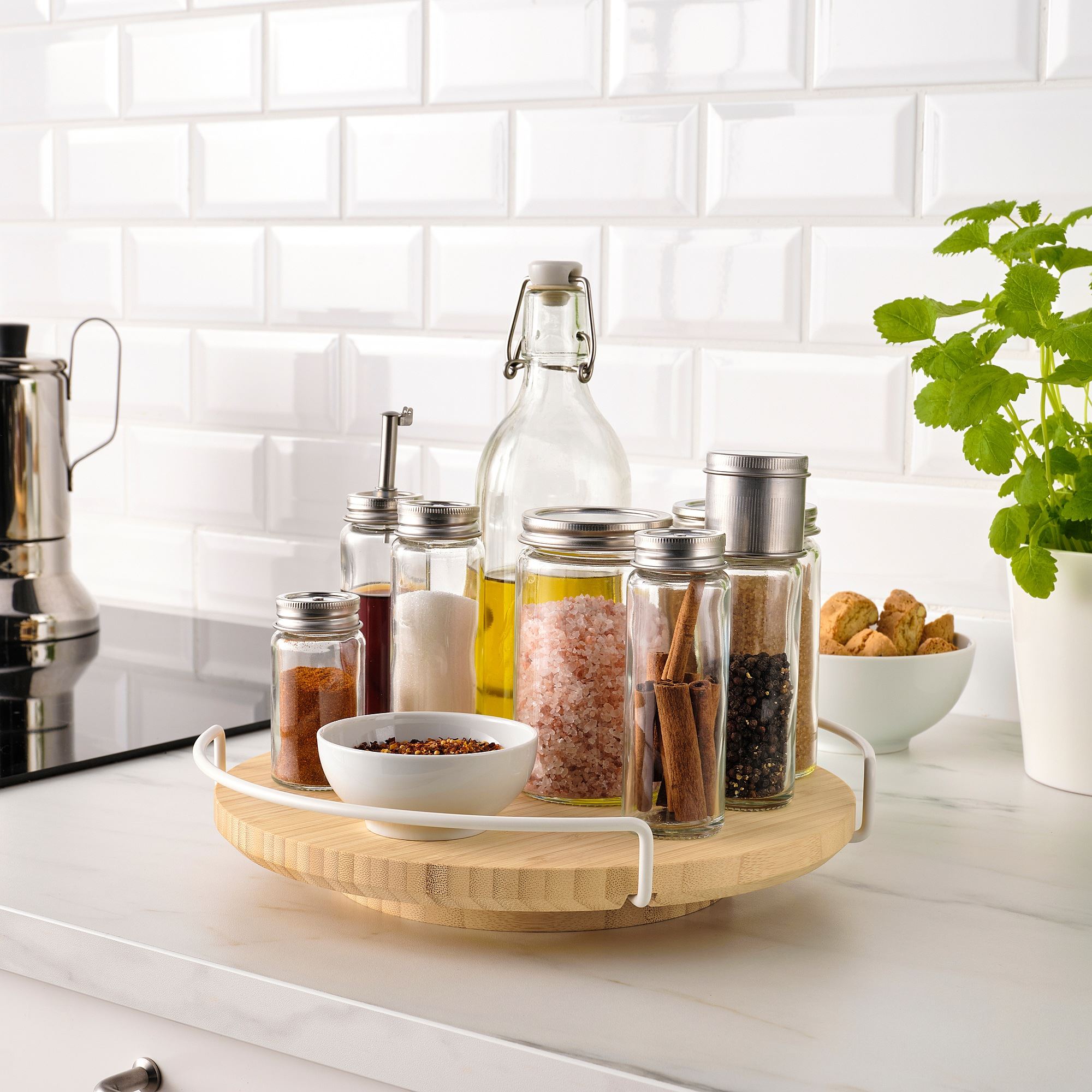 APTITLIG IKEA Поднос вращающийся, бамбук, 28 см