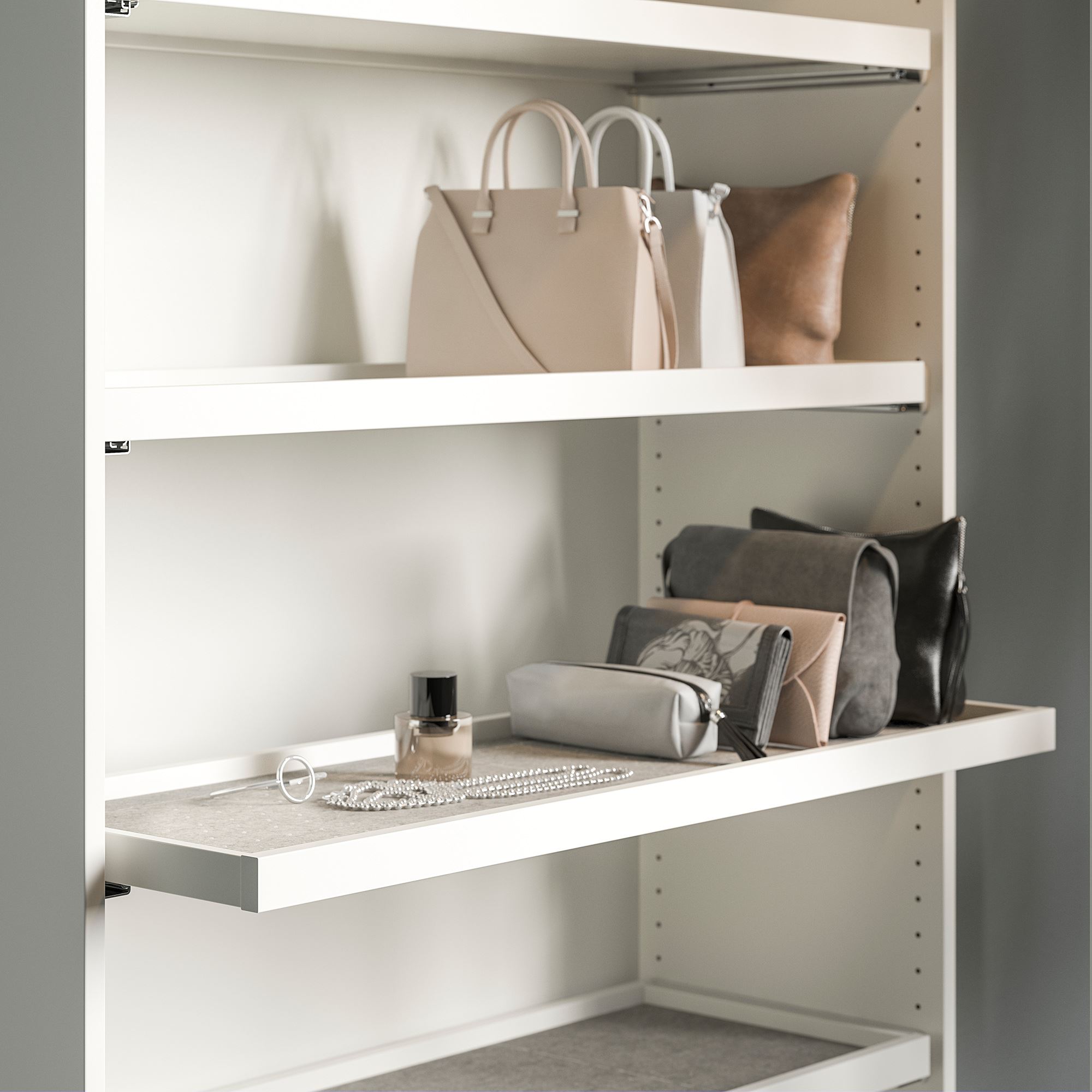 KOMPLEMENT IKEA Коврик в ящик, светло-серый, 90x30 см