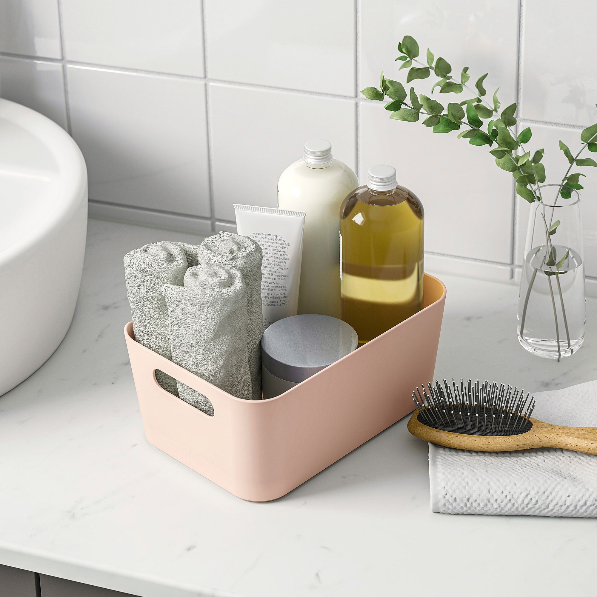 UPPDATERA IKEA Контейнер, розовый, 24x17 см