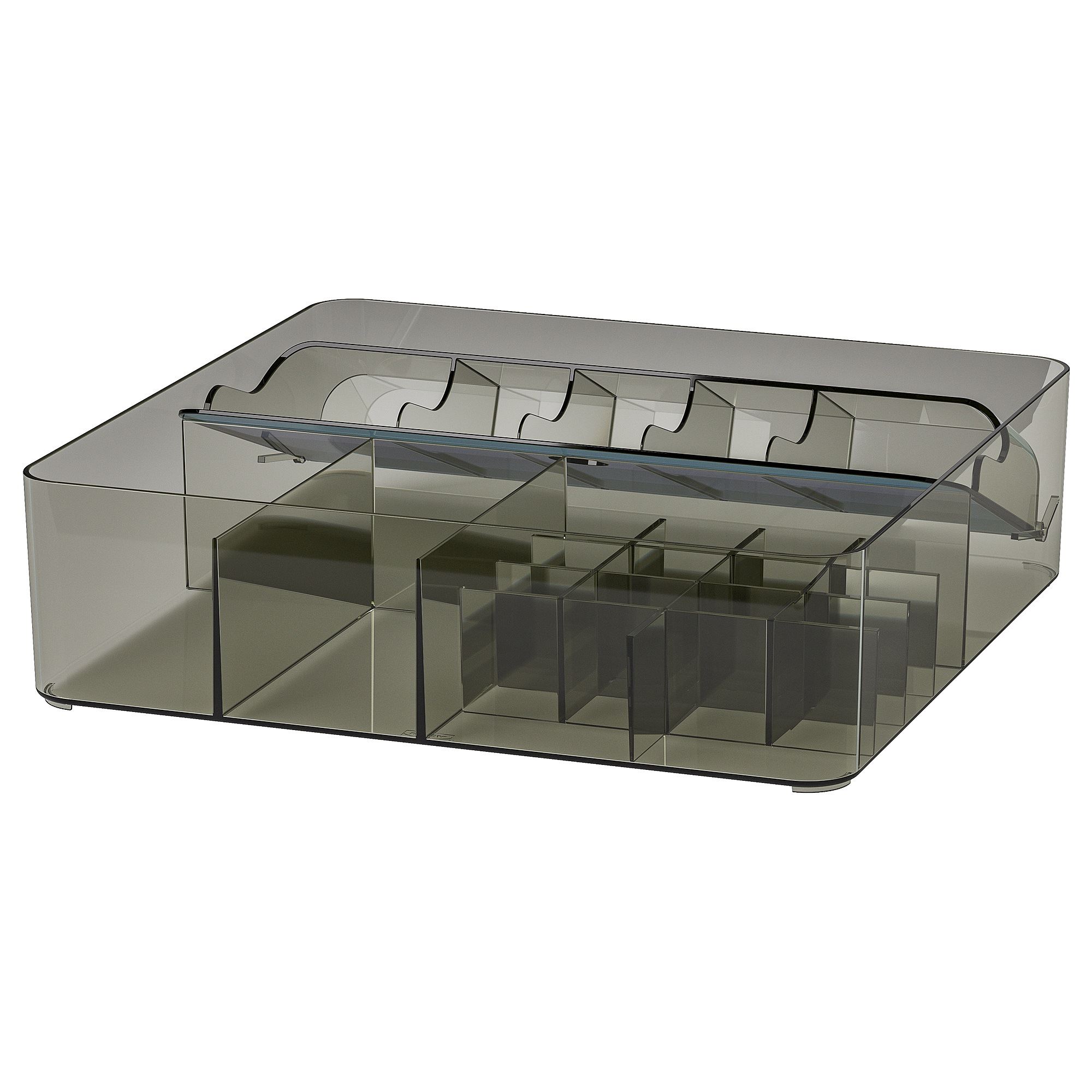 VISSLAAN IKEA Ящик с отделениями, серый, 32x31x9 см
