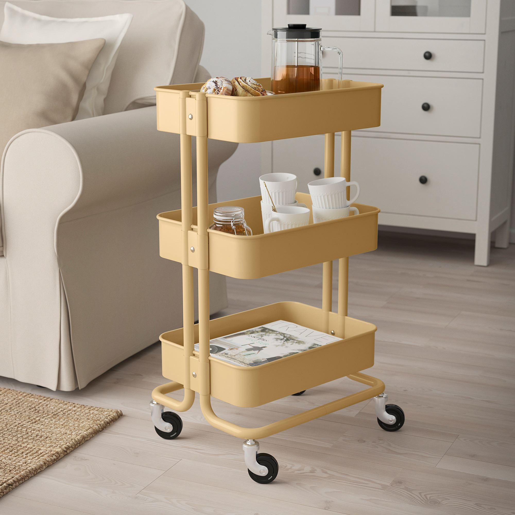 RASKOG IKEA Тележка, жёлтый, 35x45x78 см  (ТОВАР ВЫШЕЛ ИЗ АССОРТИМЕНТА)