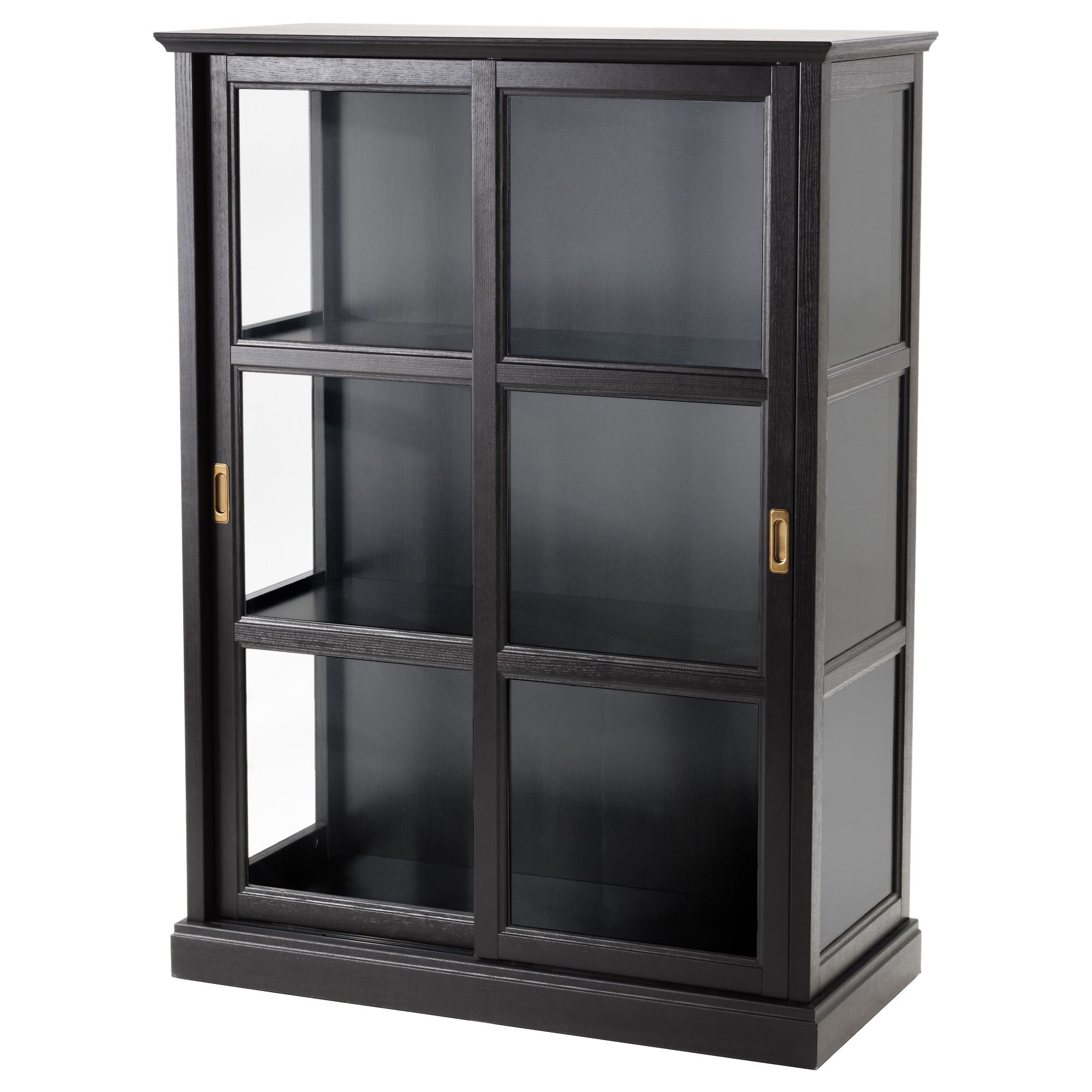 MALSJO IKEA Шкаф-витрина, черный, 105x141 см  (ТОВАР ВЫШЕЛ ИЗ АССОРТИМЕНТА)