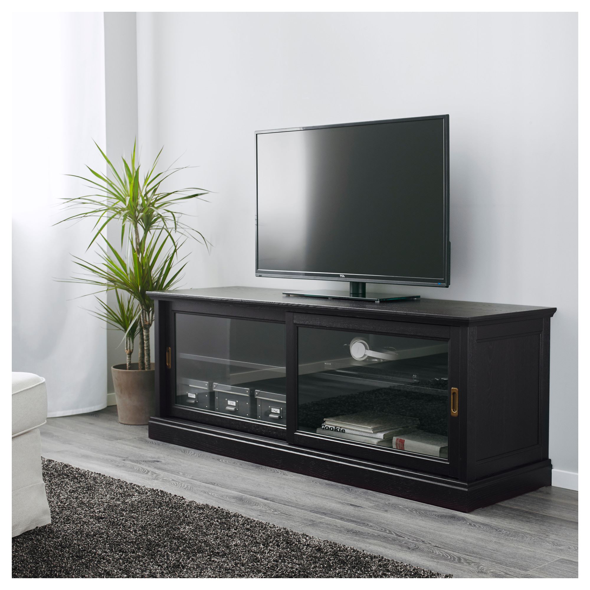 MALSJO IKEA Тумба под ТВ, черный, 160x48 см  (ТОВАР ВЫШЕЛ ИЗ АССОРТИМЕНТА)