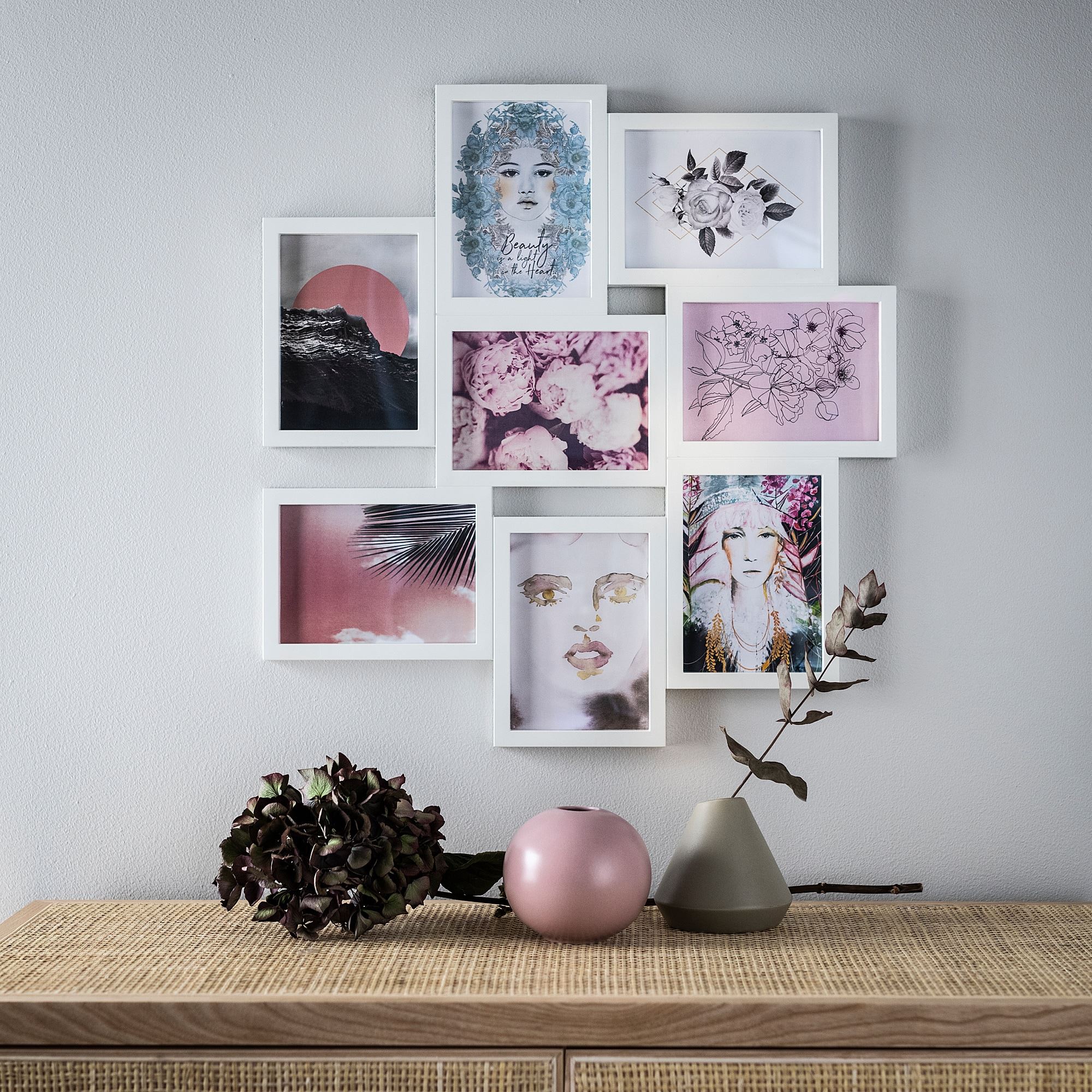VAXBO IKEA Рамка для коллажа на 8 фото , белый, 13x18 см