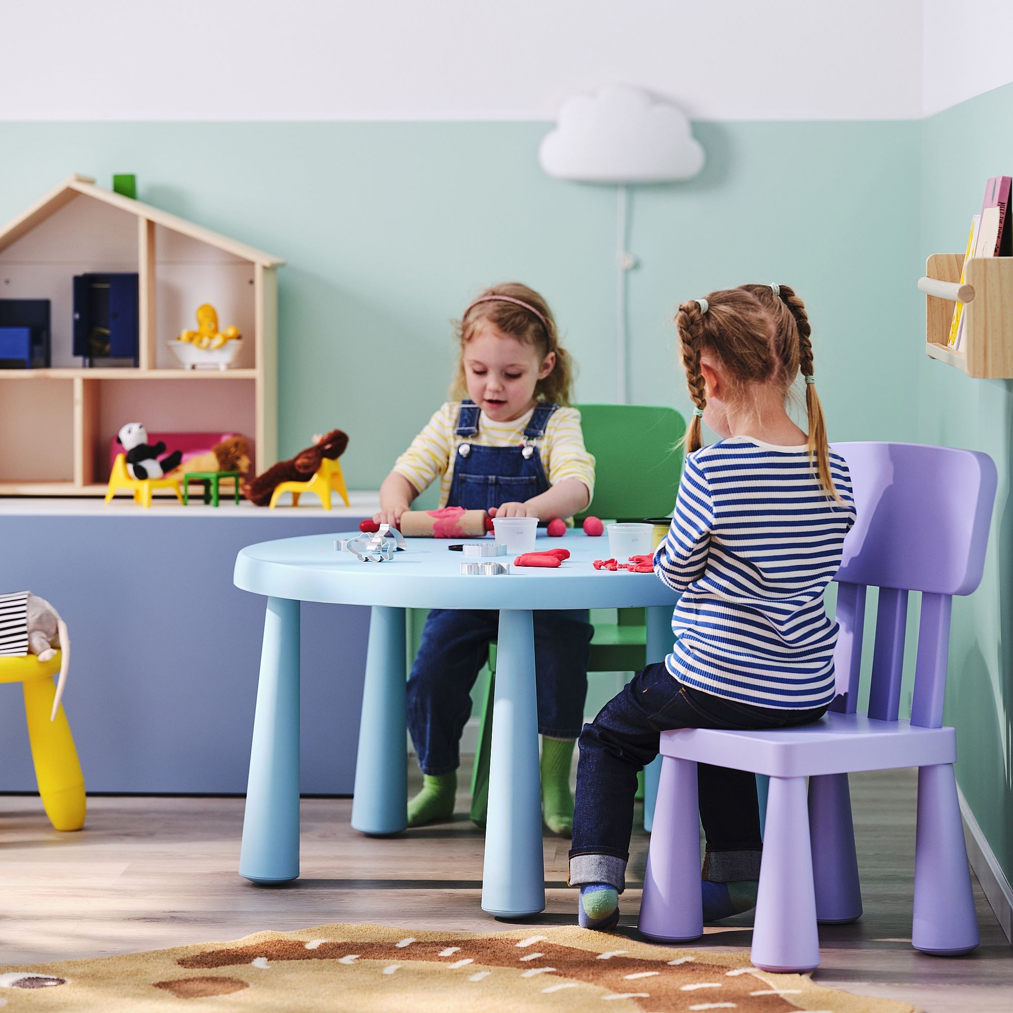MAMMUT IKEA Стол детский, для дома/улицы, голубой, 85 см