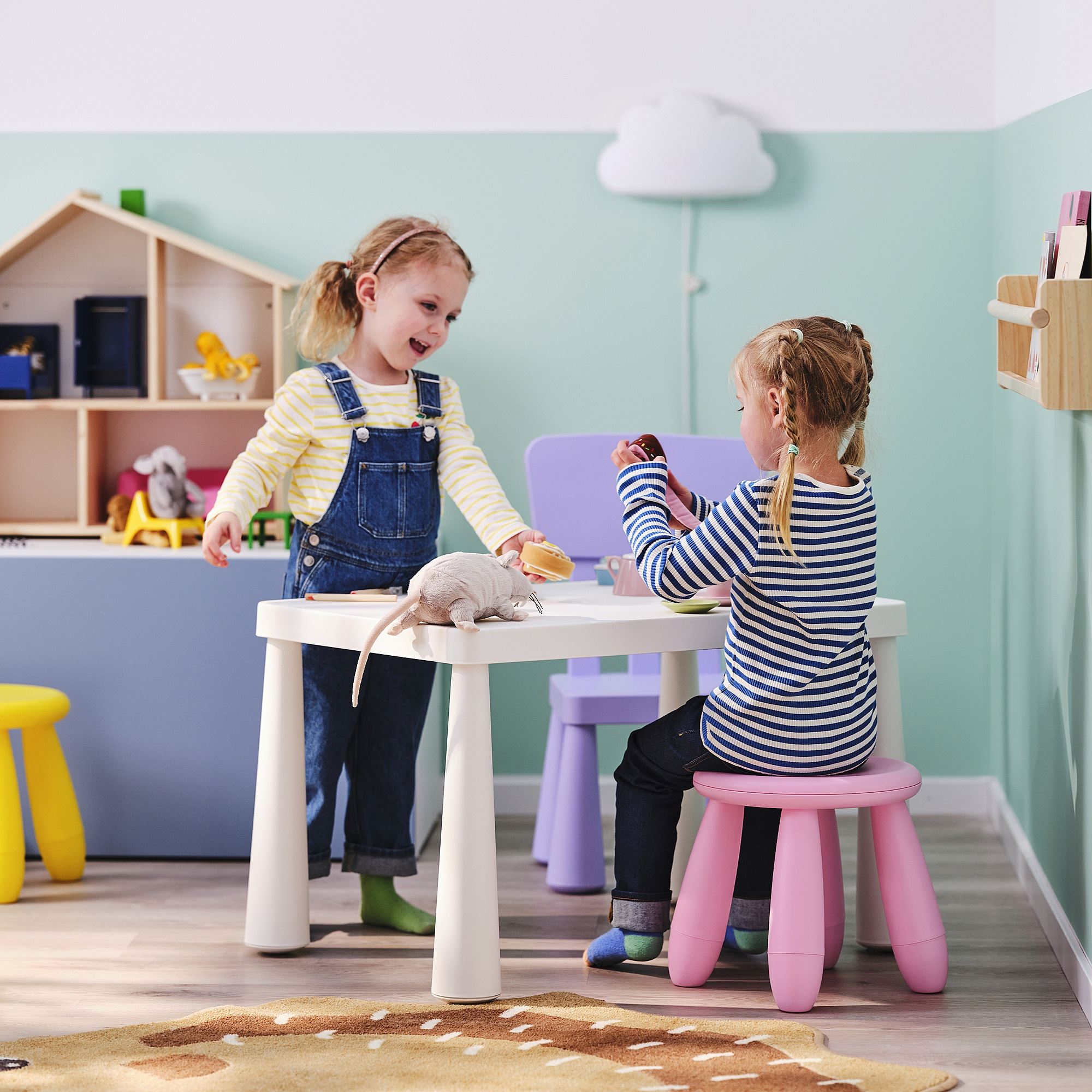 MAMMUT IKEA Табурет детский, д/дома/улицы, розовый