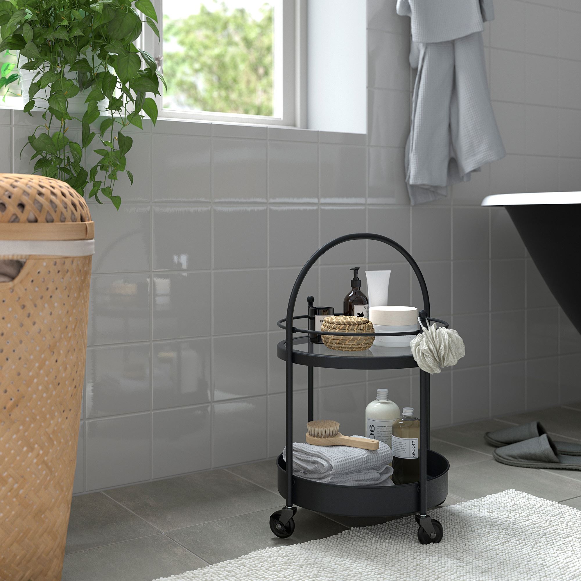 FROSJON IKEA Тележка, черный, 55x35 см