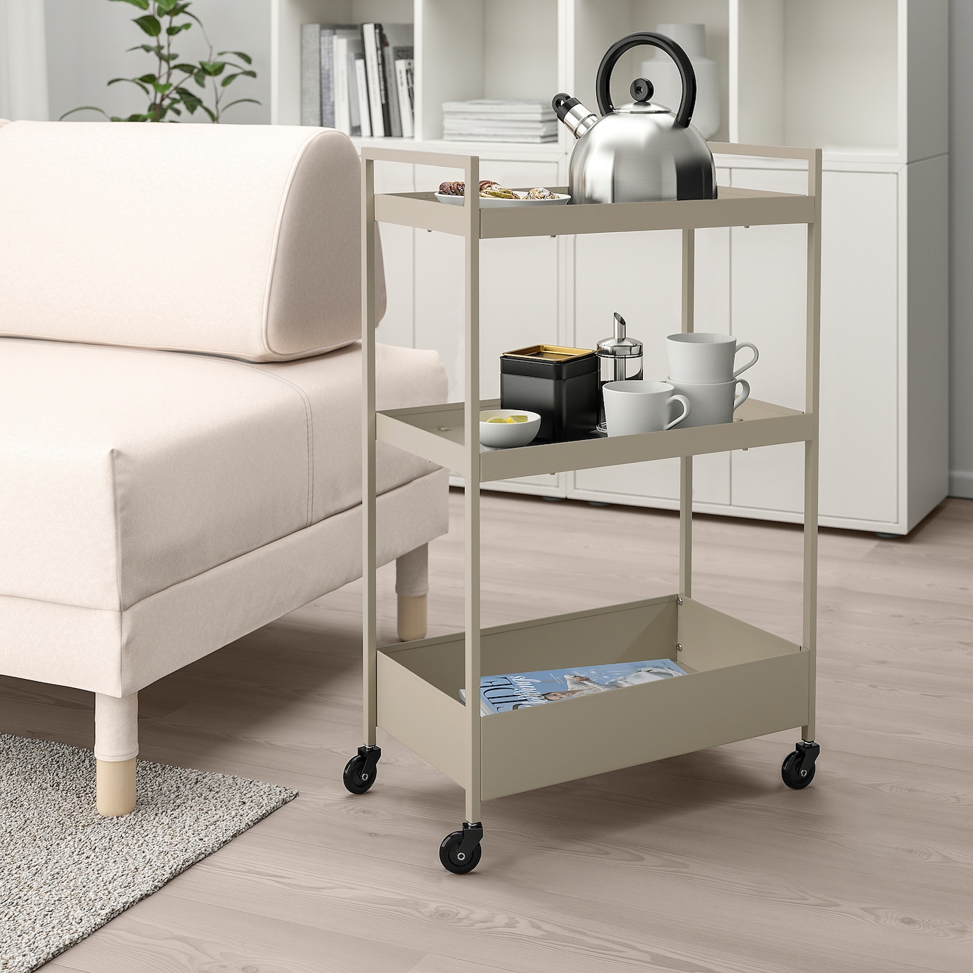 NISSAFORS IKEA Тележка, бежевый, 50.5x30x83 см