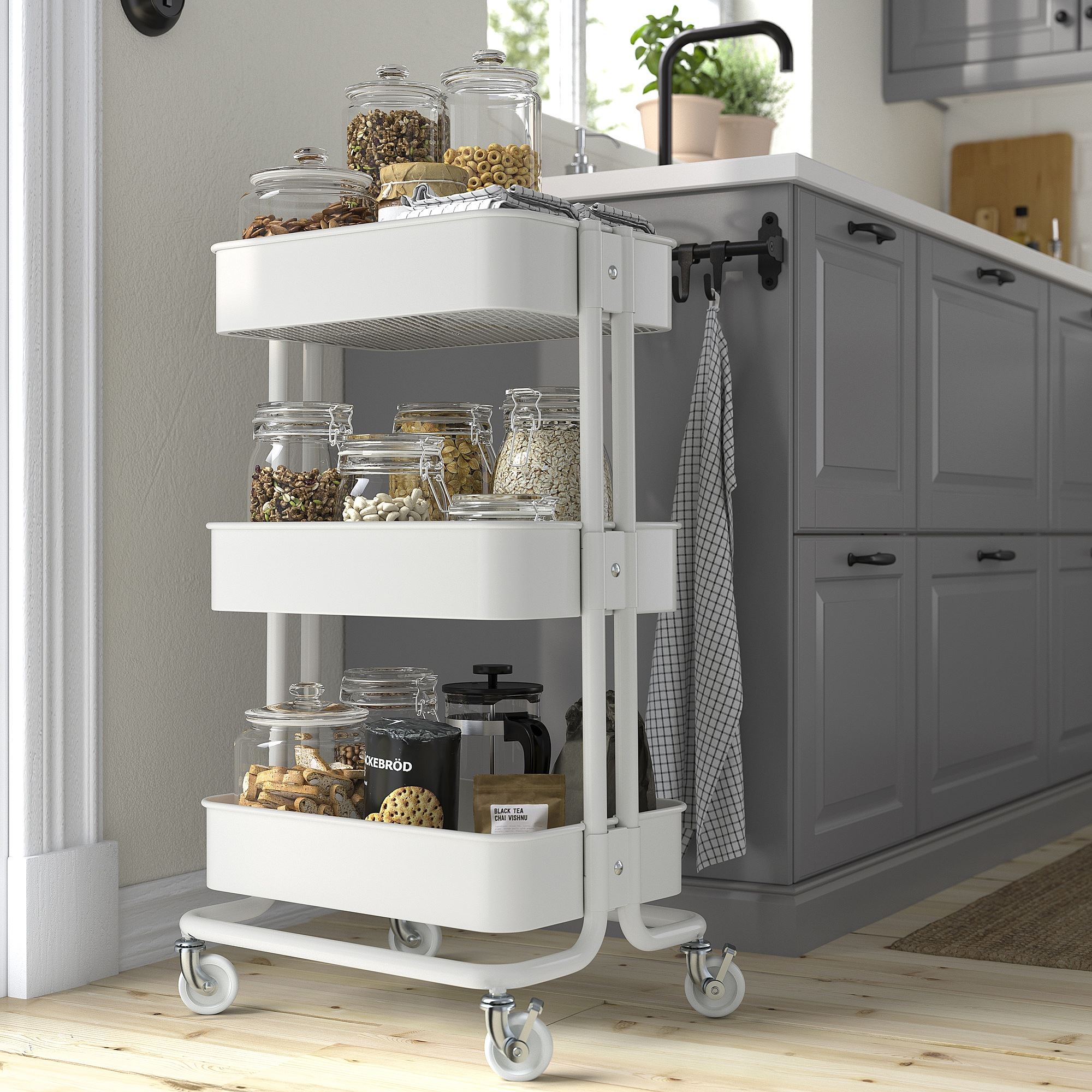 RASKOG IKEA Тележка, белый 35x45x77 см