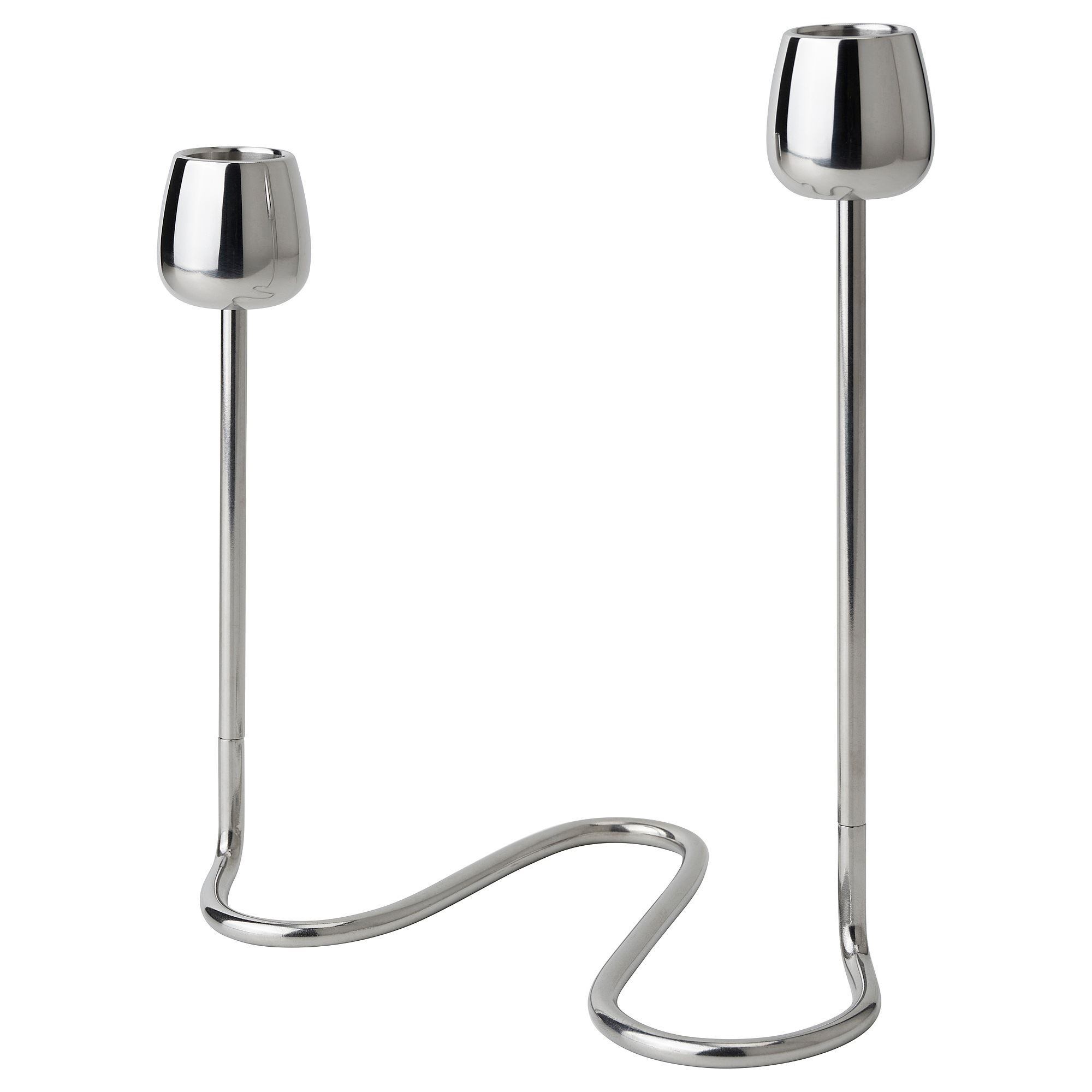 SILVERPARON IKEA Подсвечник для 2 свечей, серебристый, 20 см