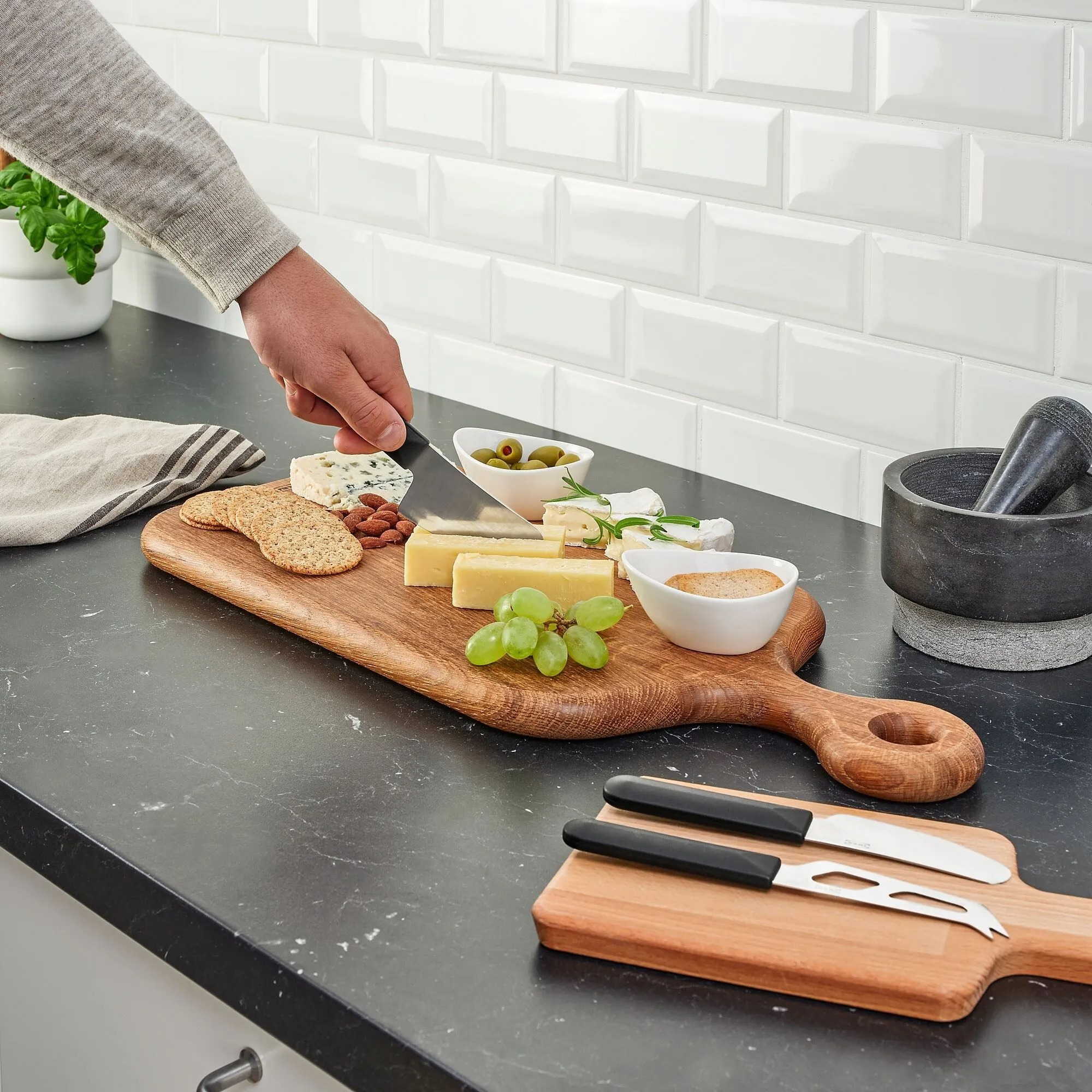 SKARLANGA IKEA Нож для сыра, 3 шт., нержавеющая сталь/черный