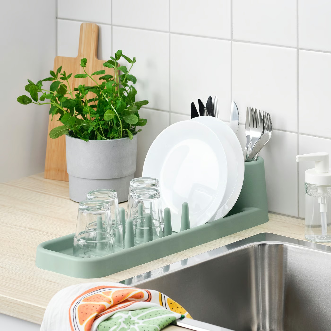 STAMLING IKEA Сушилка посудная, светлый серо-зеленый, 48 см