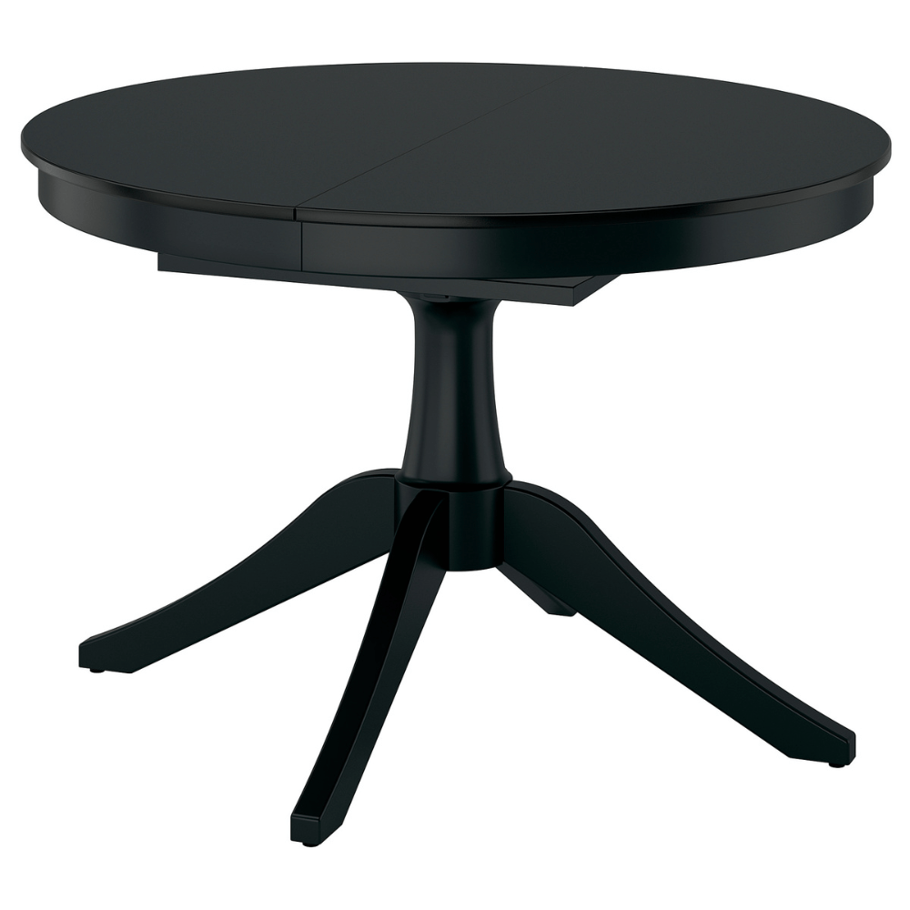 ROSENTORP IKEA раздвижной стол, черный, 110/155 см