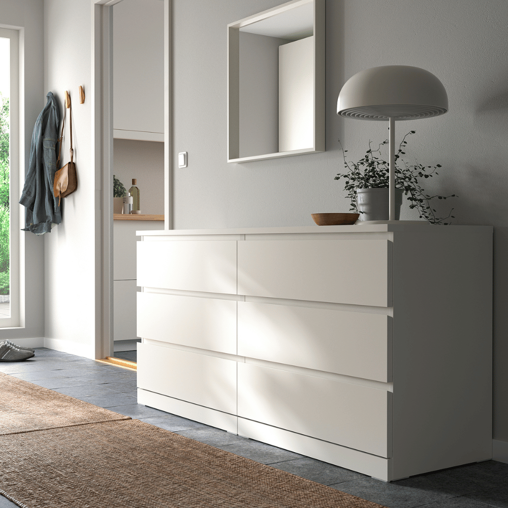 MALM IKEA Комод с 6 ящиками, белый, 160x78 см