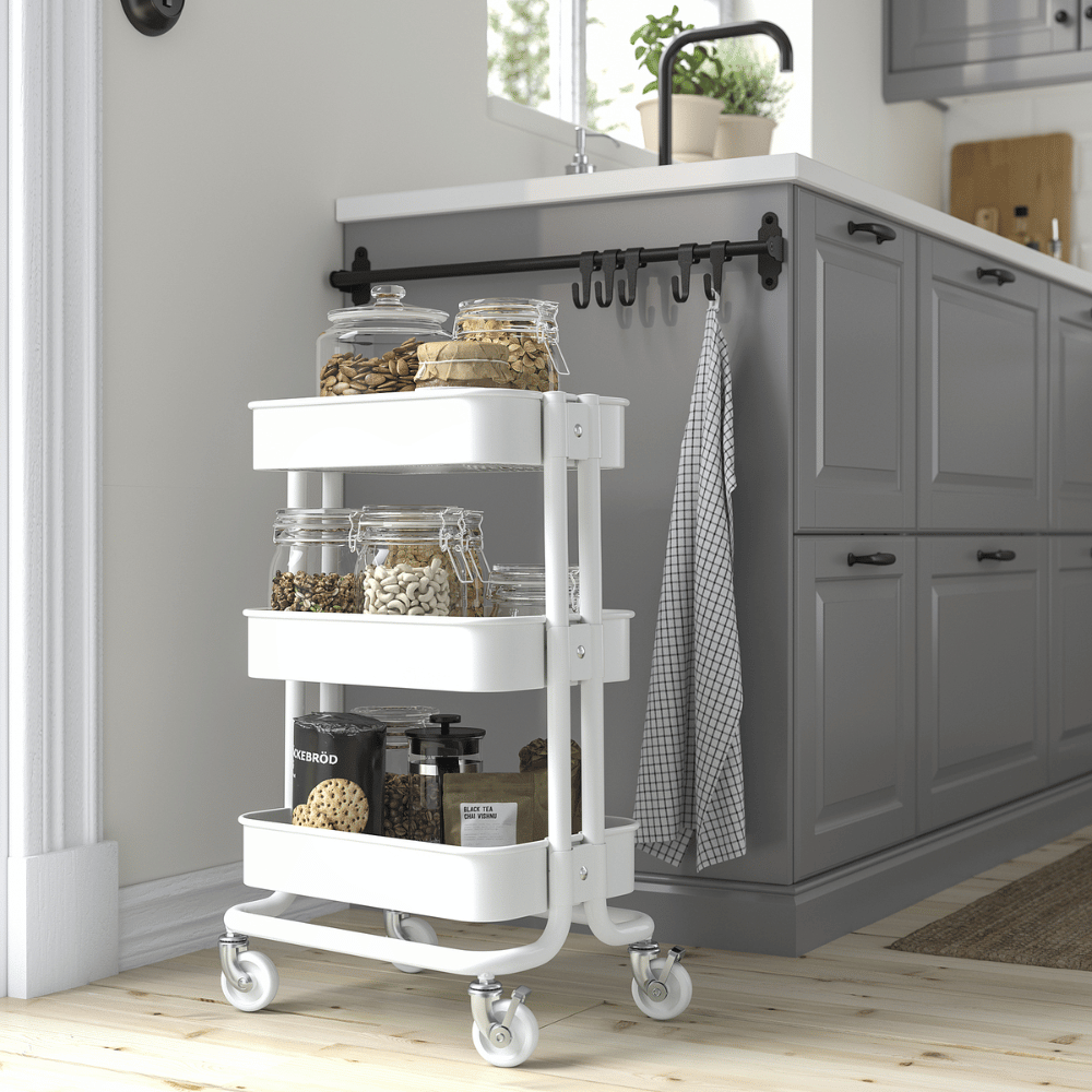 RASKOG IKEA Тележка, белый, 28x38x61 см