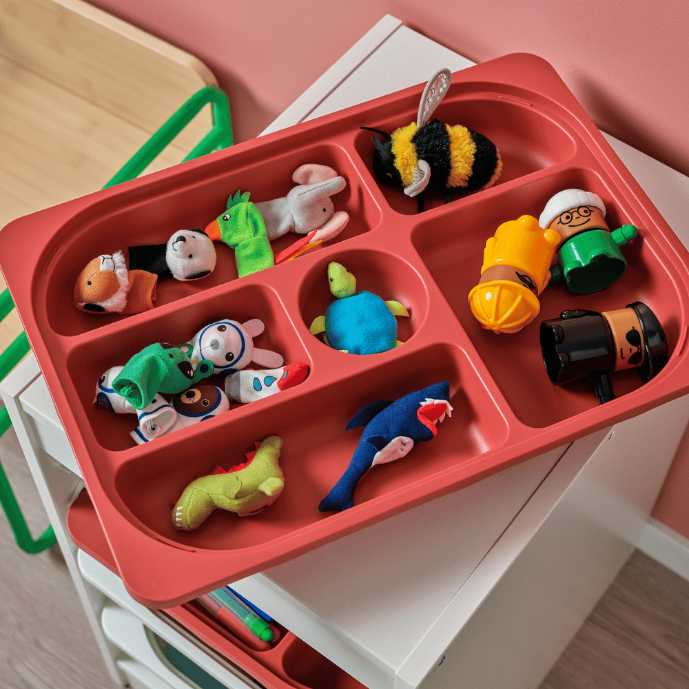 TROFAST IKEA Лоток с отделениями для хранения, 42x30x5 см, красный